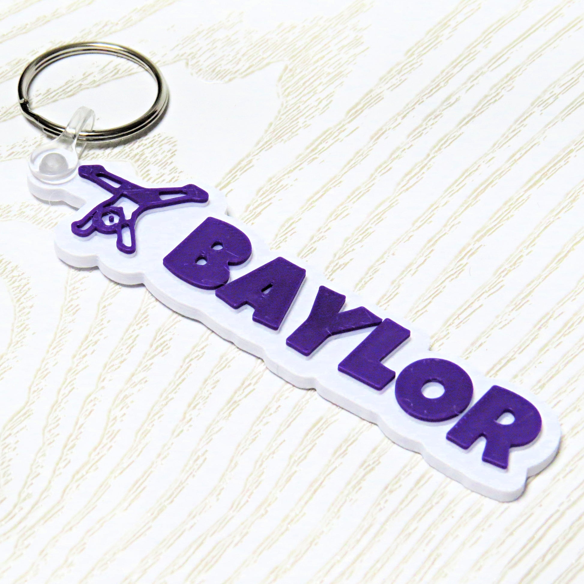 Personalized Gymnastics Bag Tag Keychain - flat lay showing full design