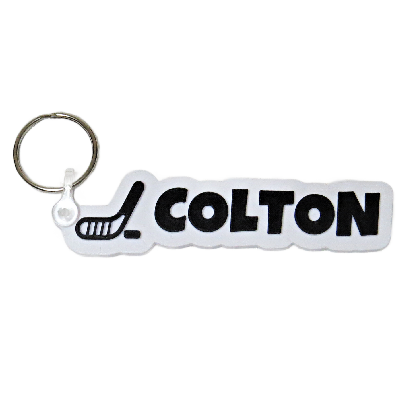 Personalized Hockey Keychain Bag Tag - side profile view