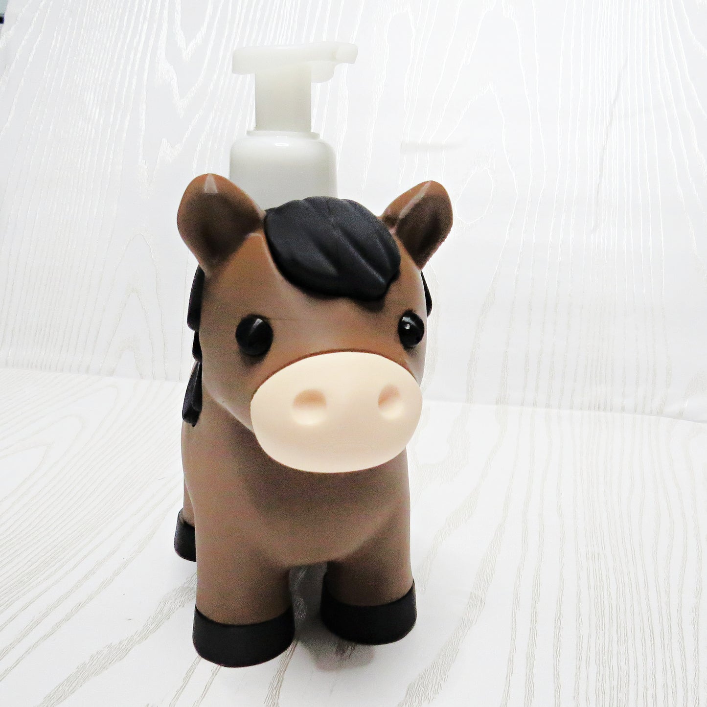 Horse Foaming Soap Holder - Farmhouse Bathroom Decor - Western Countertop Soa... - top view showing pump opening