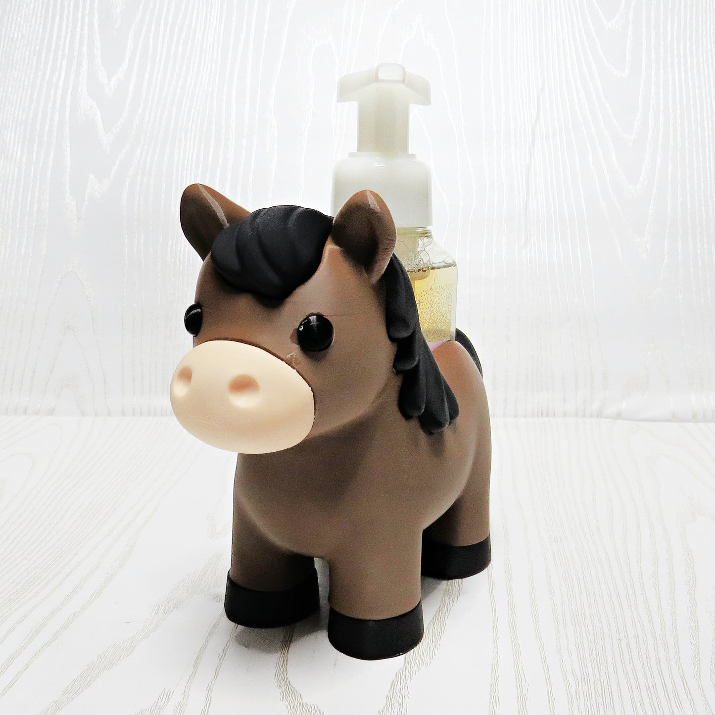 Horse foaming soap holder bathroom countertop