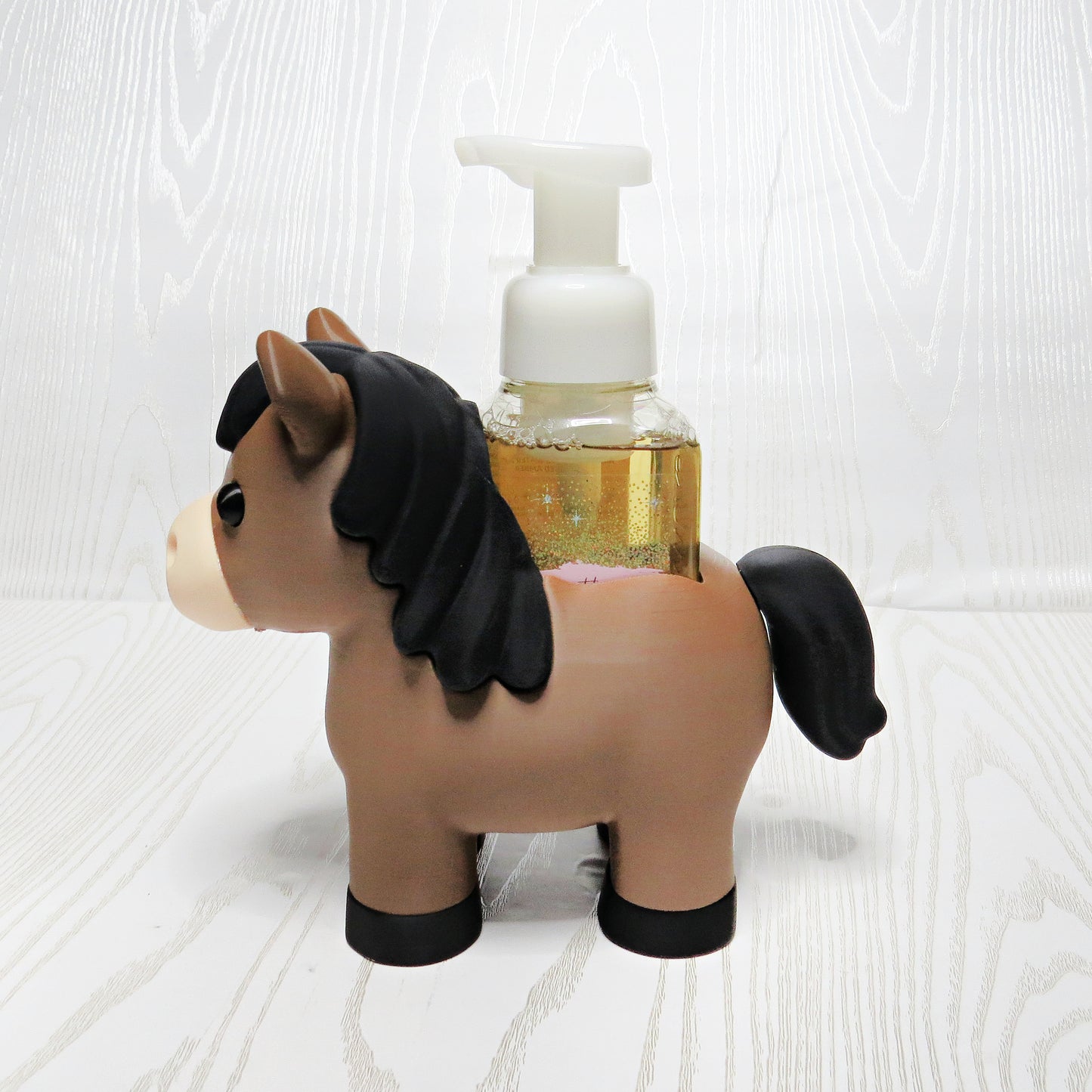 Horse Foaming Soap Holder - Farmhouse Bathroom Decor - Western Countertop Soa... - lifestyle with soap bottle inserted