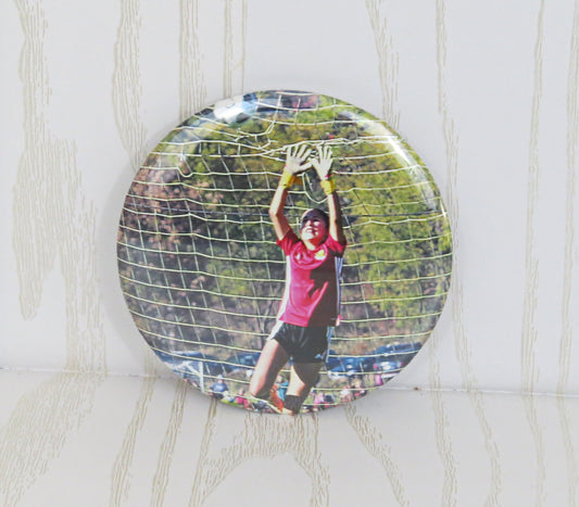 3" Custom Buttons - Plastic Badge Custom with Picture - Sports Button for Parents - Gag Gift