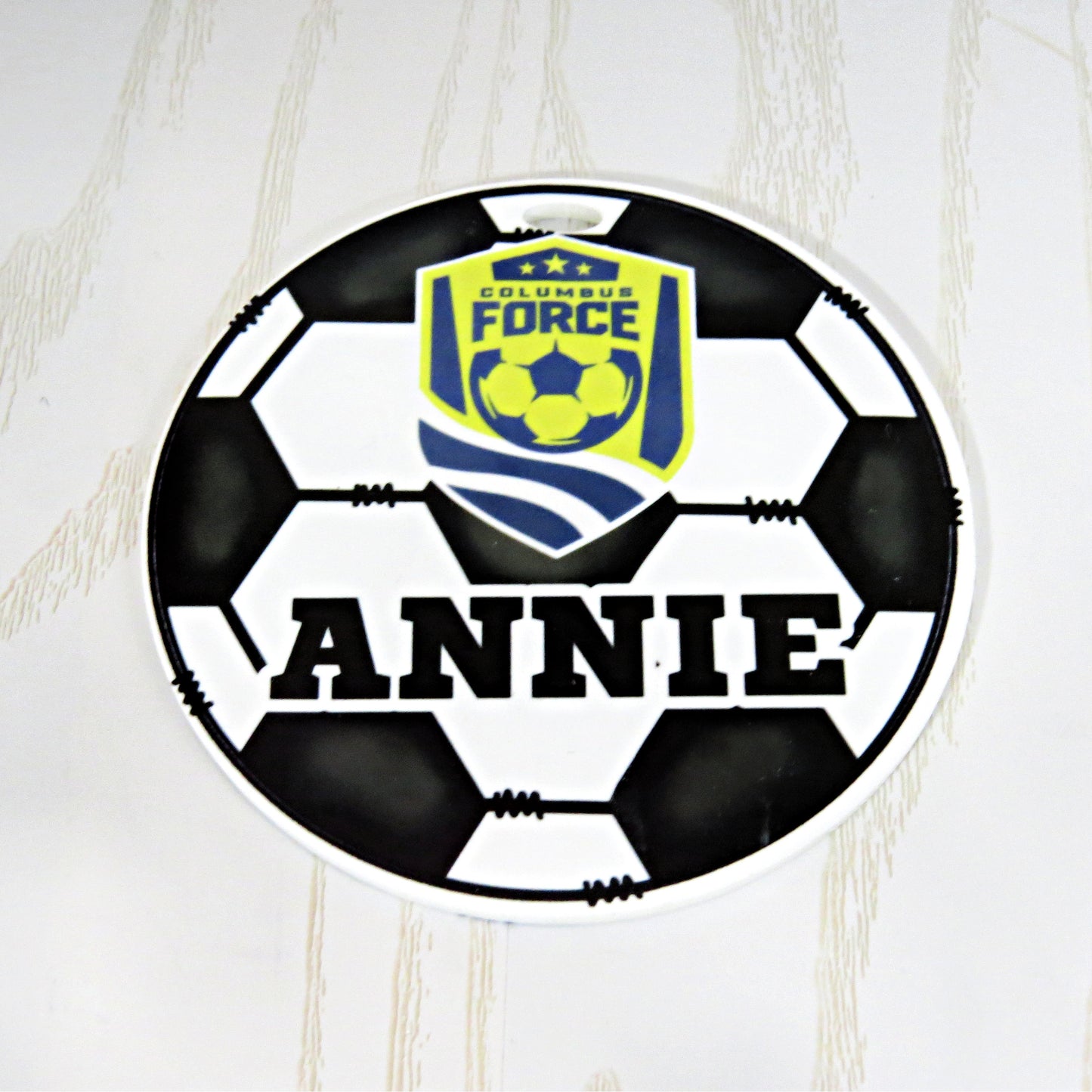 Columbus Force Soccer Bag Tag Personalized with Name - Custom Sports Keychain
