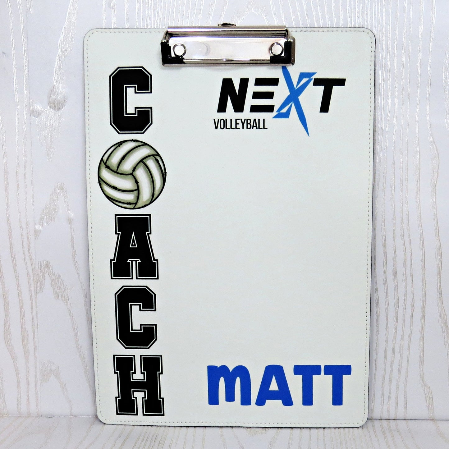 Custom Volleyball Coach Clipboard with Name – Personalized Leather Gift from Player or Team – End of Season Appreciation for Men or Women