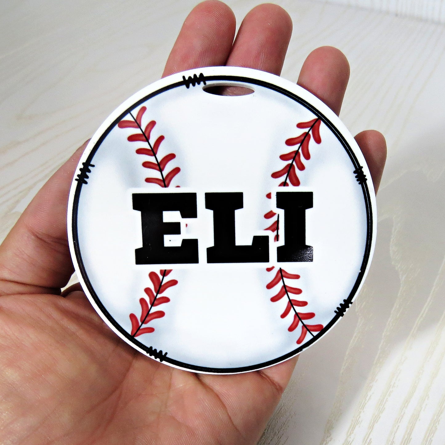 Personalized Baseball Bag Tag with Name for Backpack Sports Bag - Custom Kids Acrylic ID