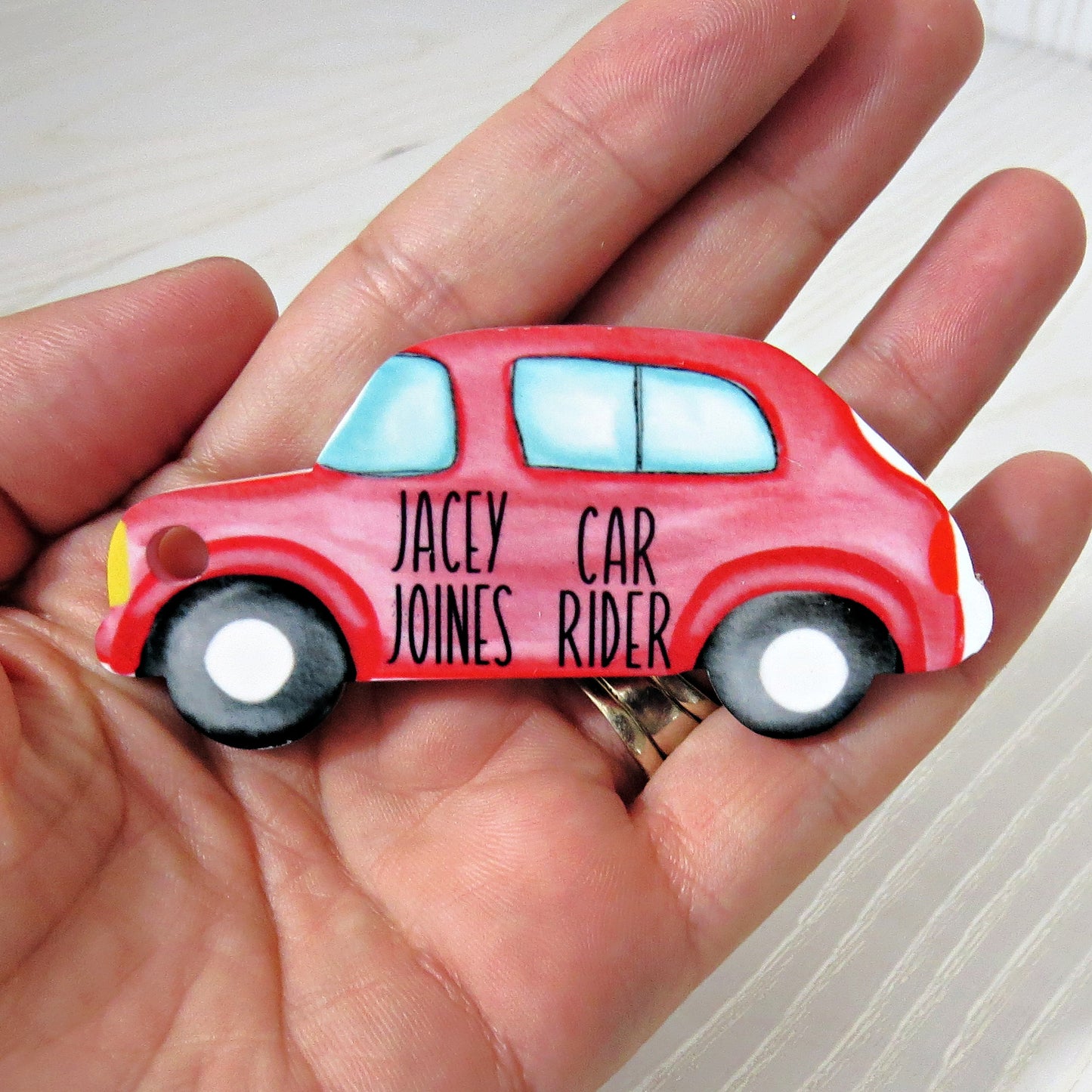 Custom Car Rider Tag for School Pick-Up – Personalized Name Keychain for Backpack, Bag, or Rearview Mirror – Back to School ID Sign – End of Year Student Gift