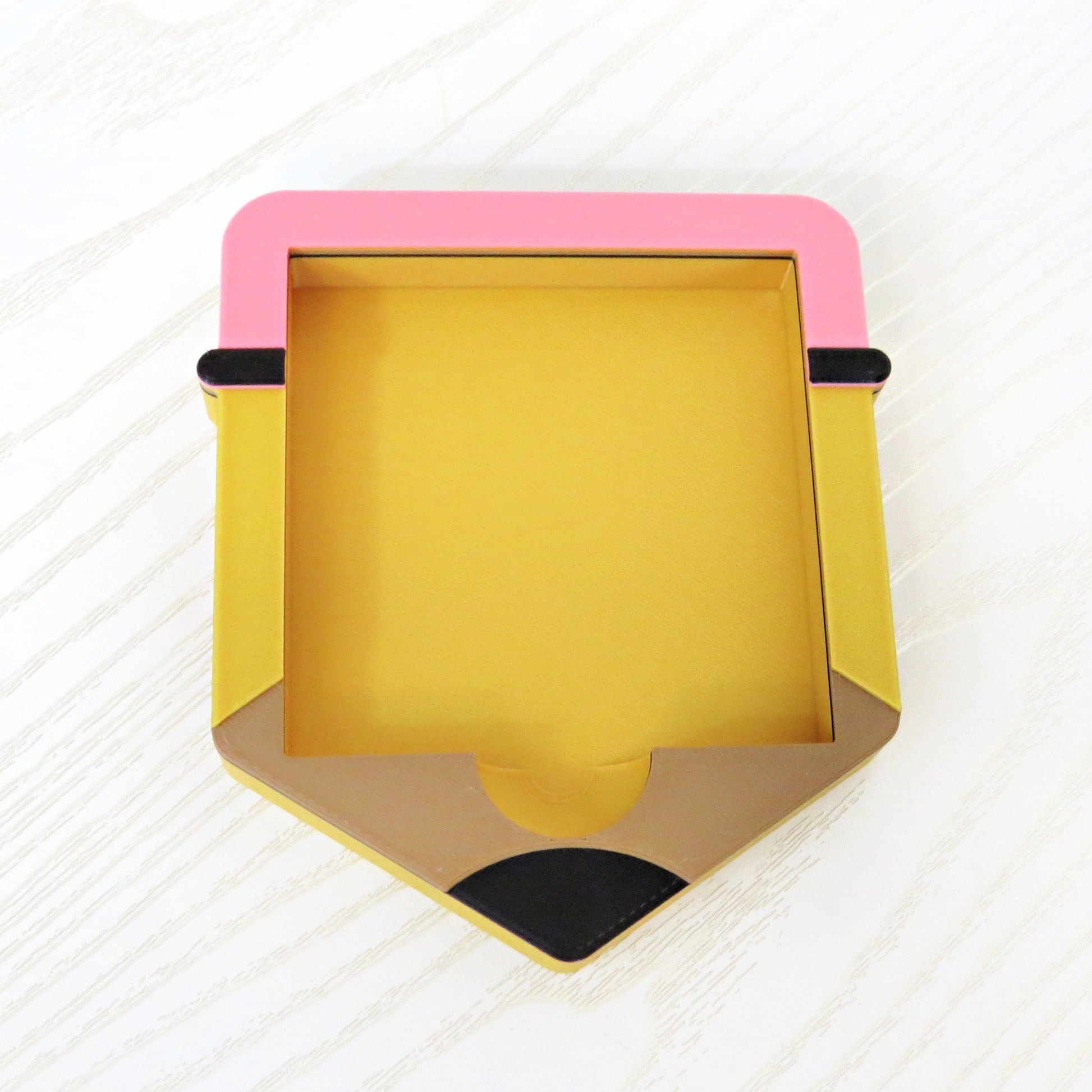 Pencil Sticky Note Holder - Cute Teacher Desk Accessory - side profile view
