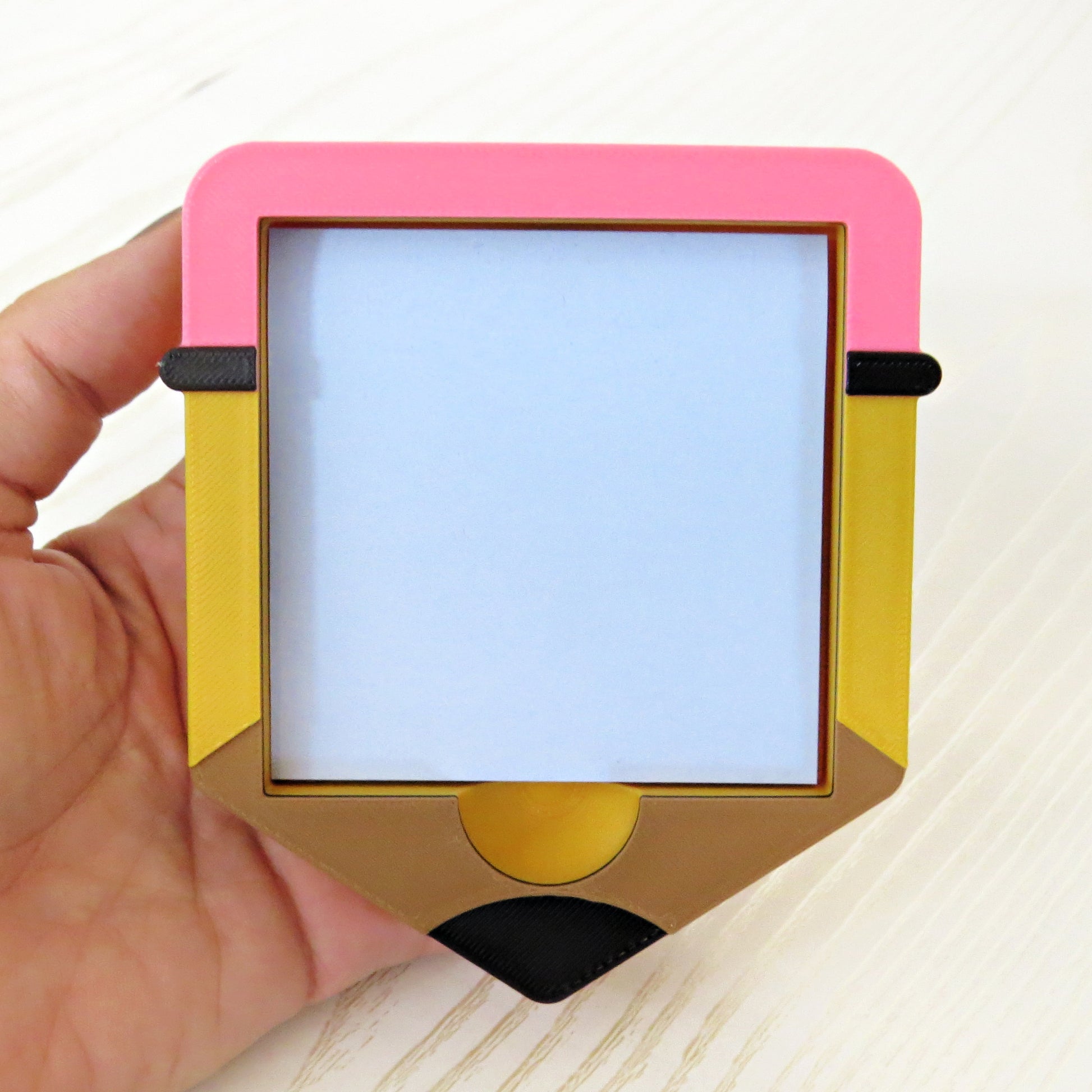 Pencil Sticky Note Holder - Cute Teacher Desk Accessory - back view