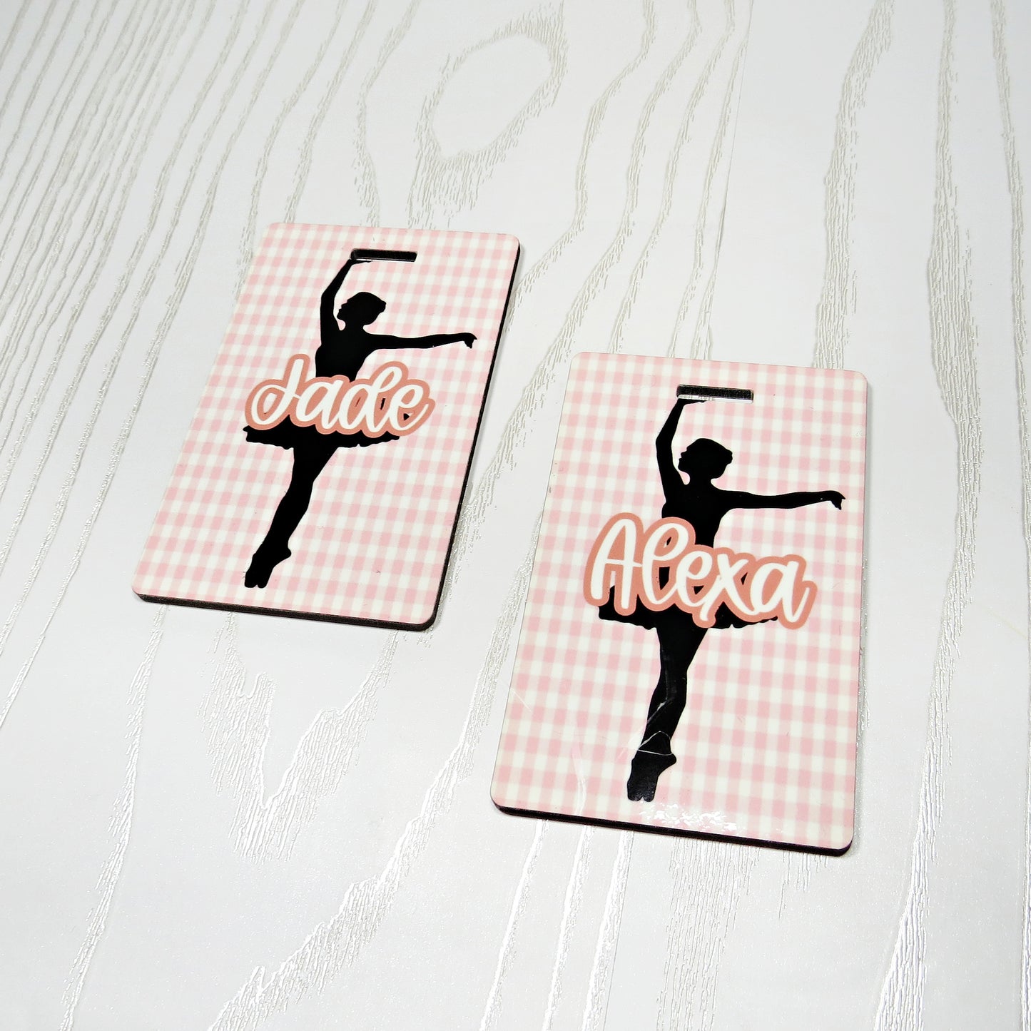 Personalized Ballerina Bag Tag - Custom Dance Luggage & Backpack ID - in-use lifestyle photo