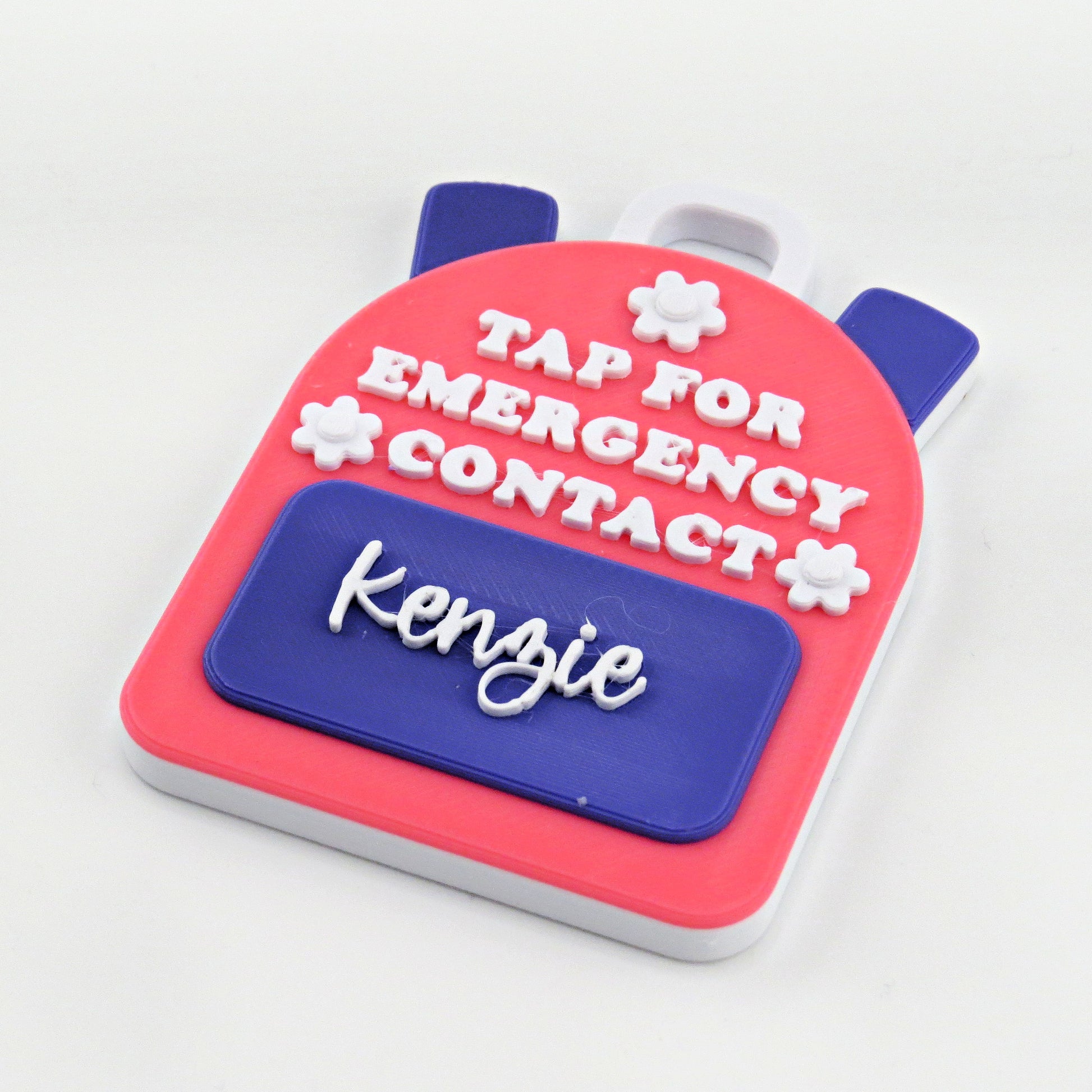 Personalized NFC Emergency Contact Backpack Tag for Kids & School Bags - strap or handle detail