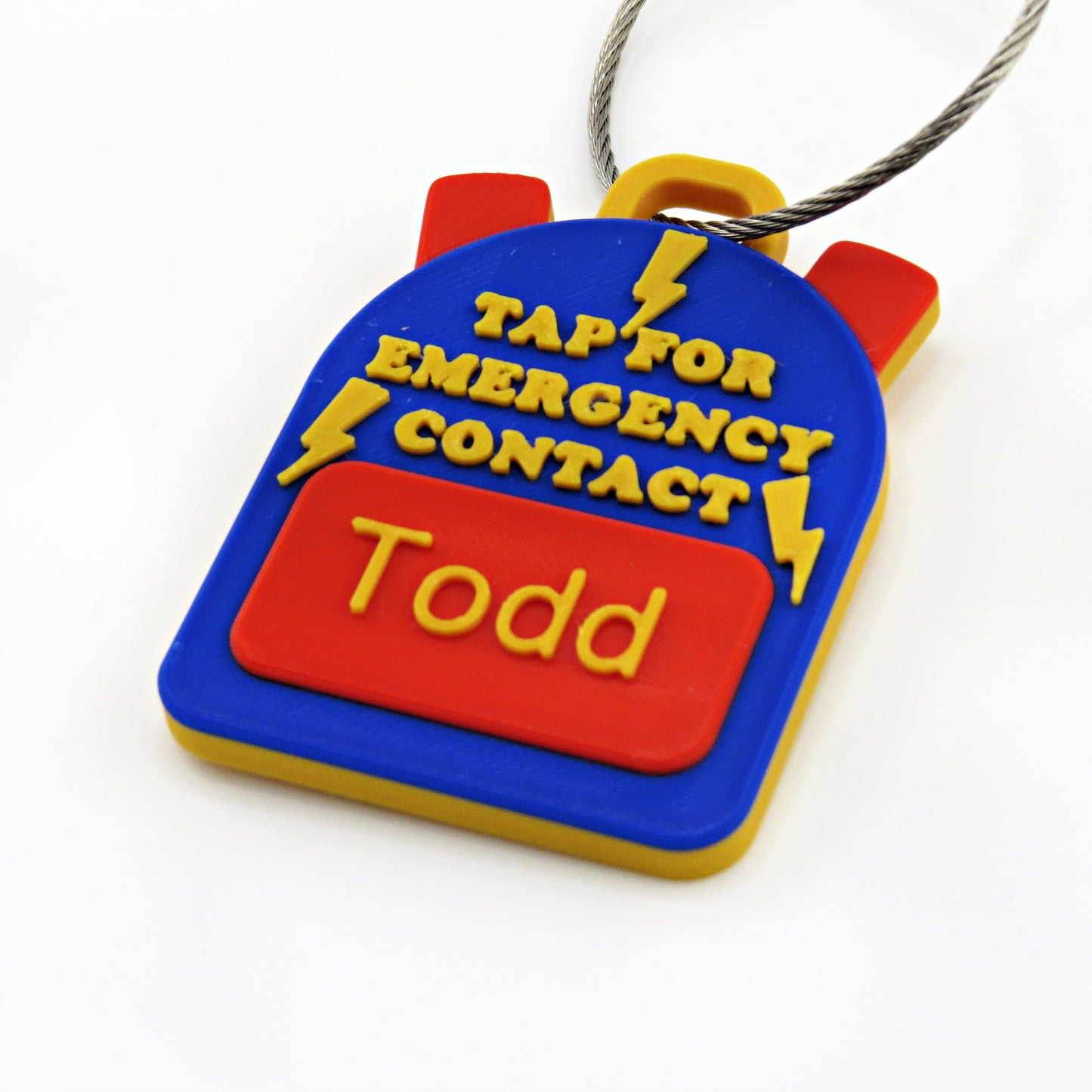 Personalized NFC Emergency Contact Backpack Tag for Kids & School Bags - size comparison view