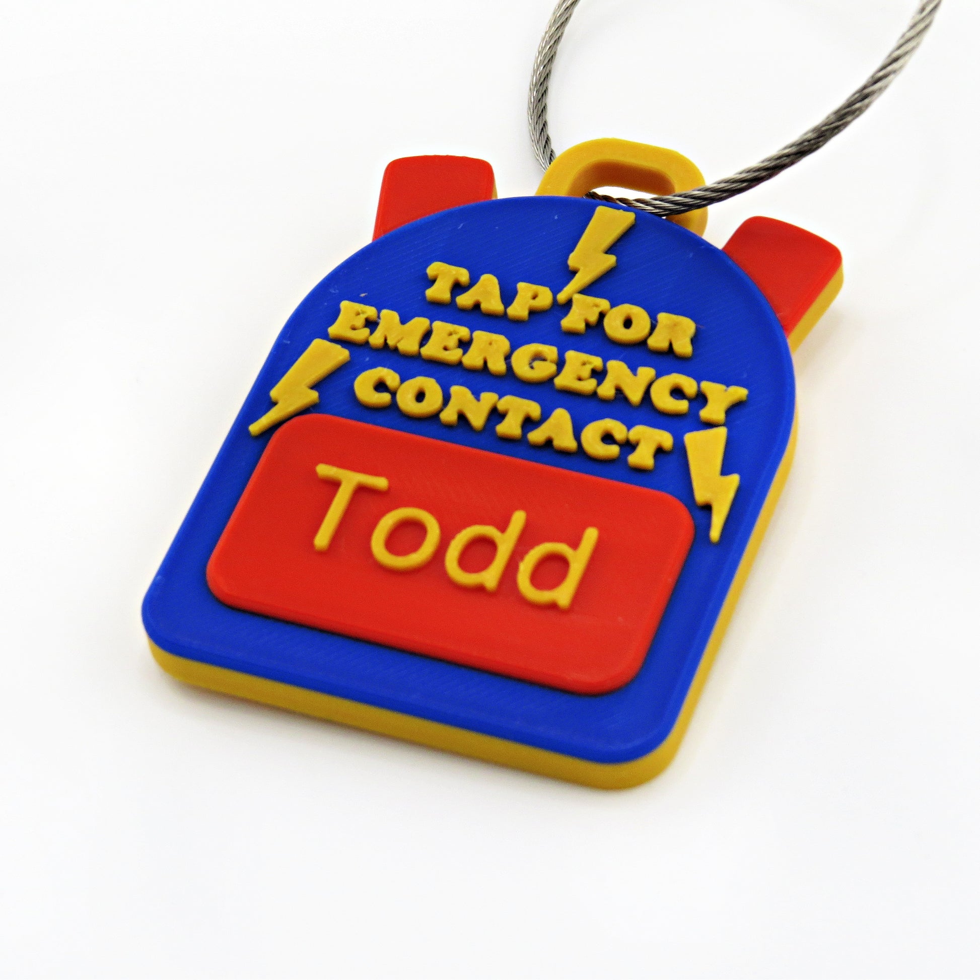 Personalized NFC Emergency Contact Backpack Tag for Kids & School Bags - size comparison view
