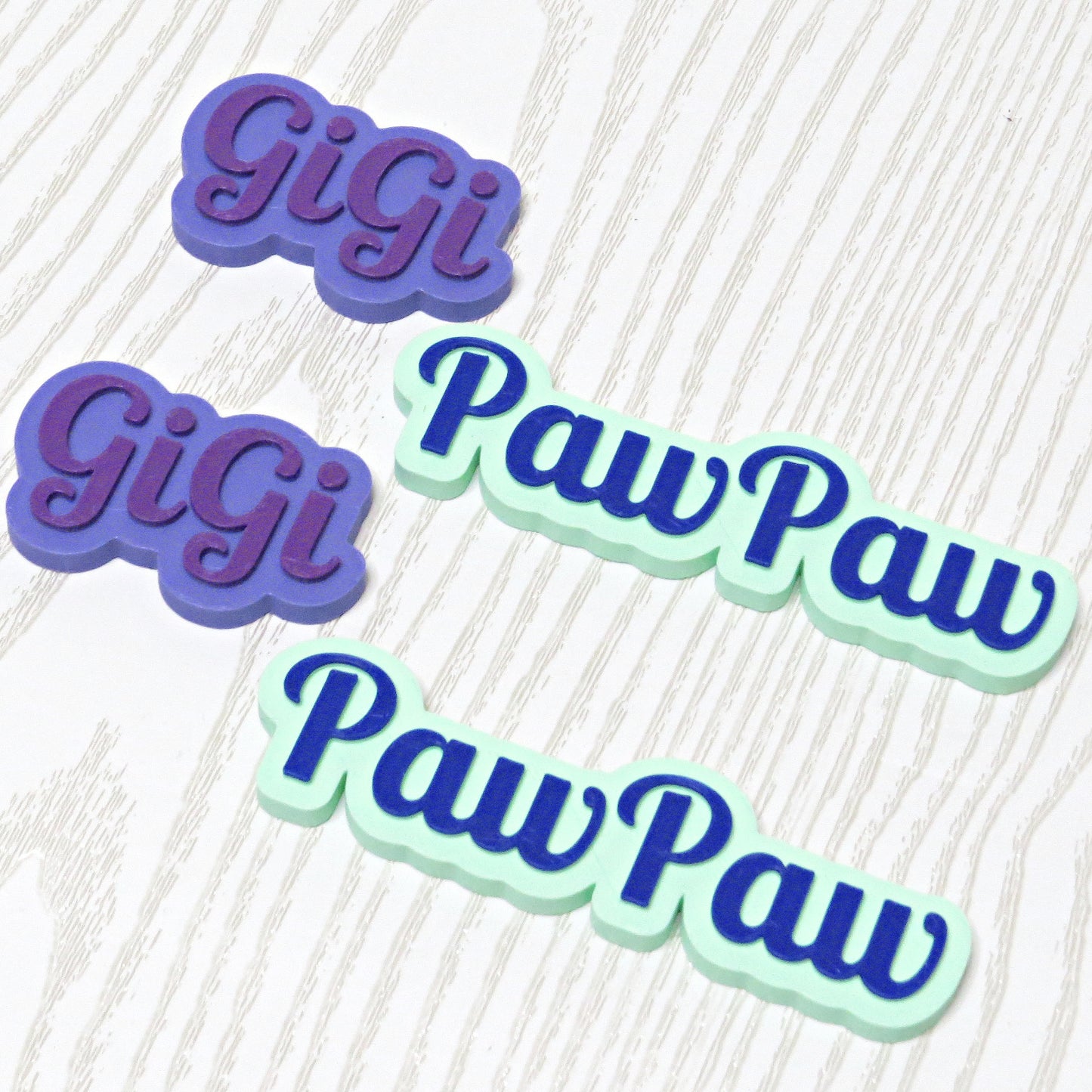 Personalized 3D Printed Name Magnet for Fridge Locker or Classroom Decor - flat lay showing multiple pieces