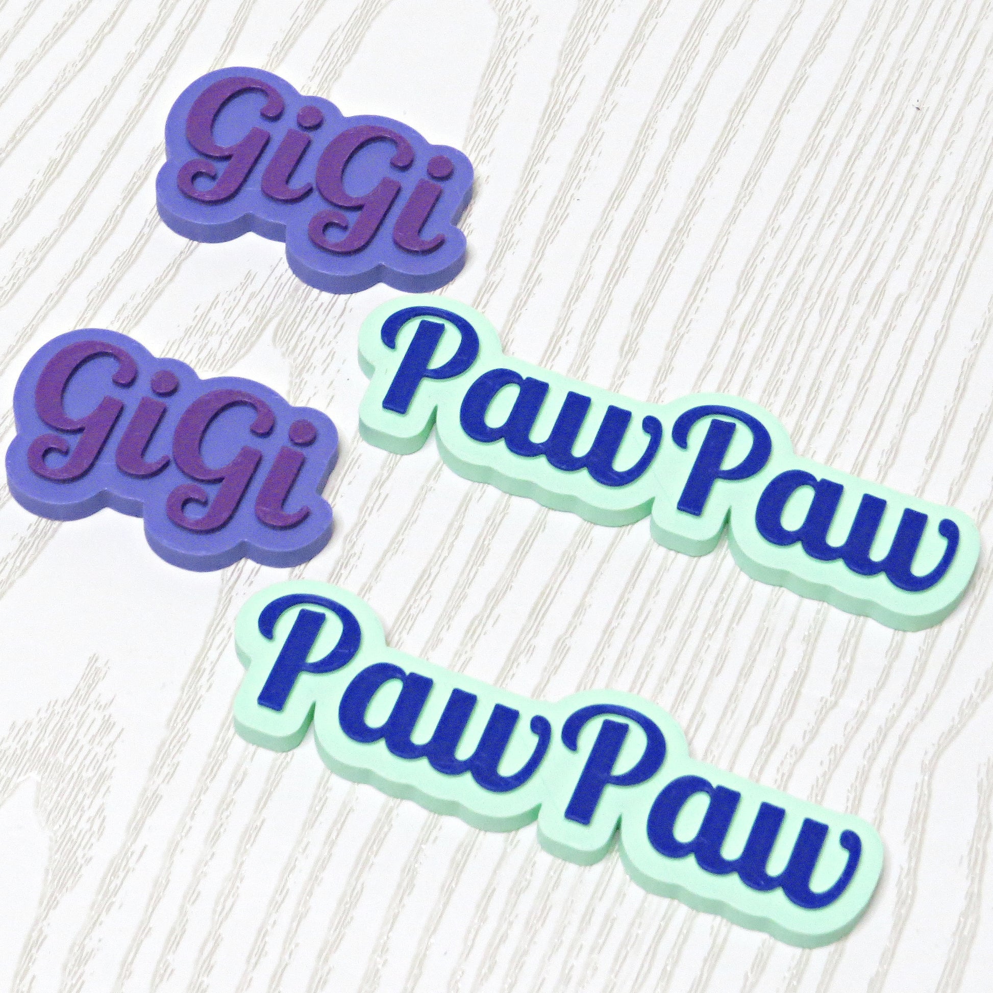Personalized 3D Printed Name Magnet for Fridge Locker or Classroom Decor - flat lay showing multiple pieces