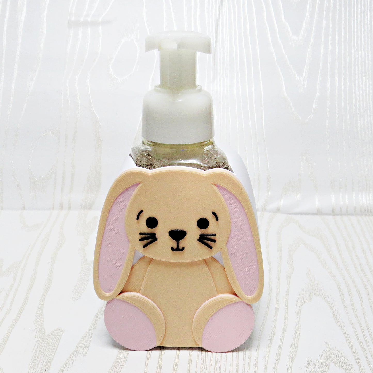 Cute Easter Bunny Foaming Soap Holder – Pastel Spring Bathroom Decor – 3D Printed Rabbit Sink Accessory