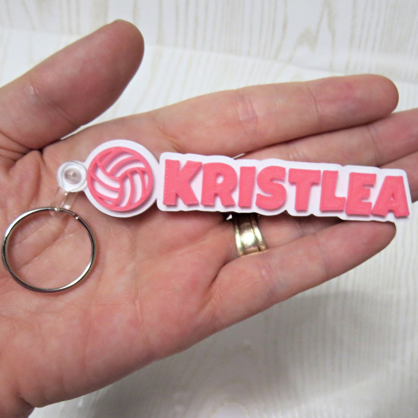 Personalized 3D Volleyball Keychain – Custom Name Sports Bag Tag for Backpacks & Team Gifts