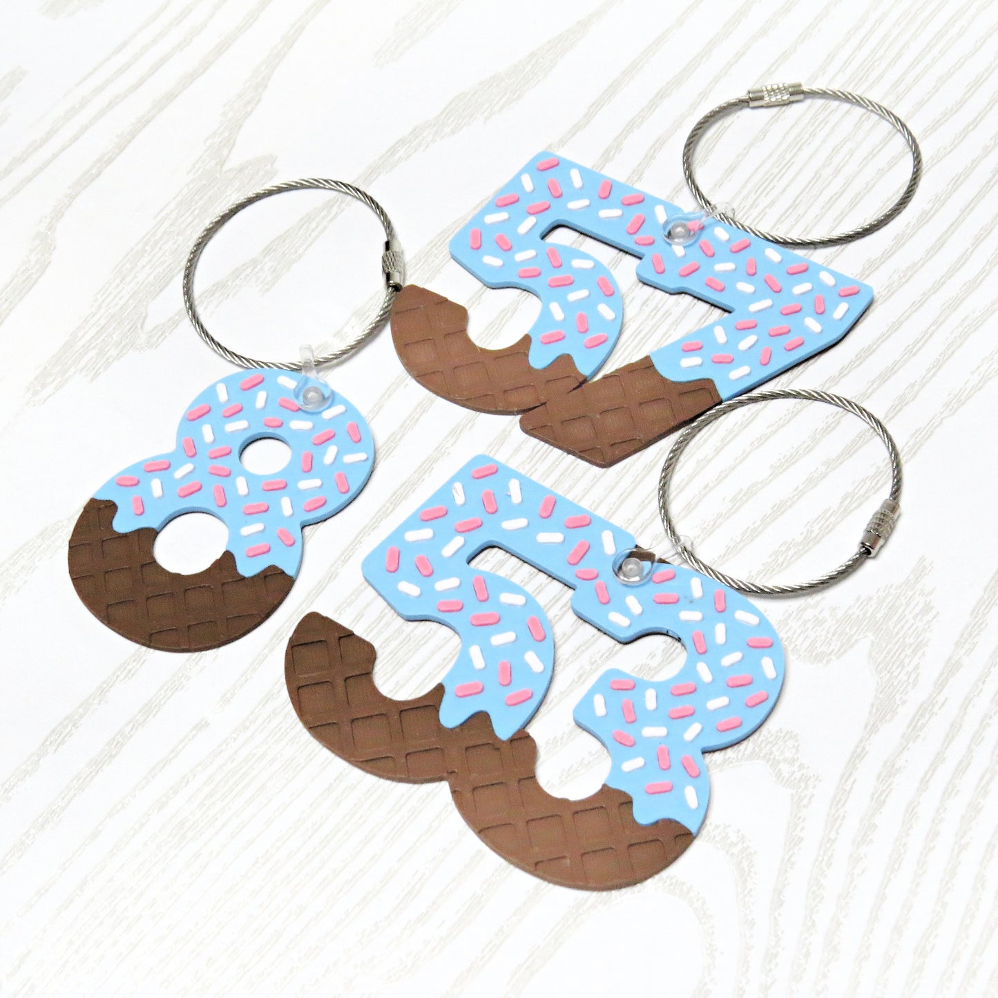 Personalized Drip Baseball or Softball Number Bag Tag - side profile view