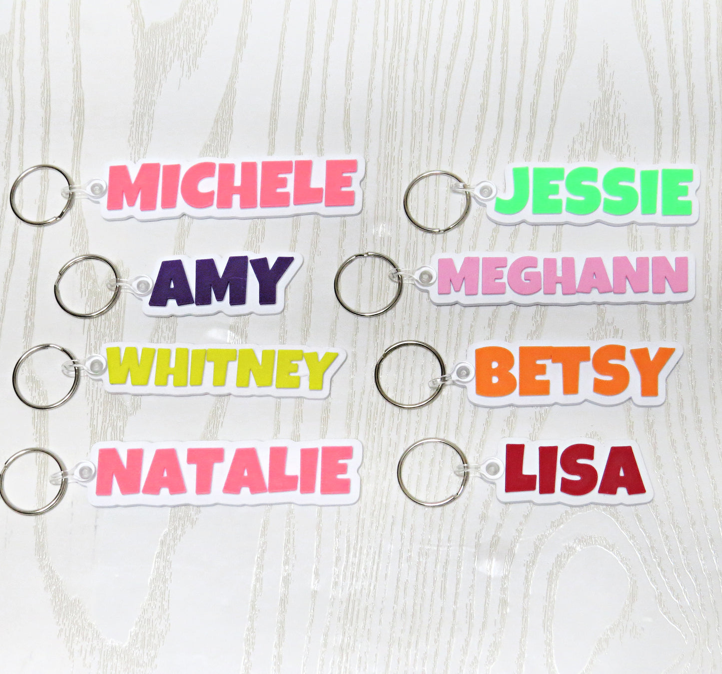 Custom 3D Name Keychain - back side view