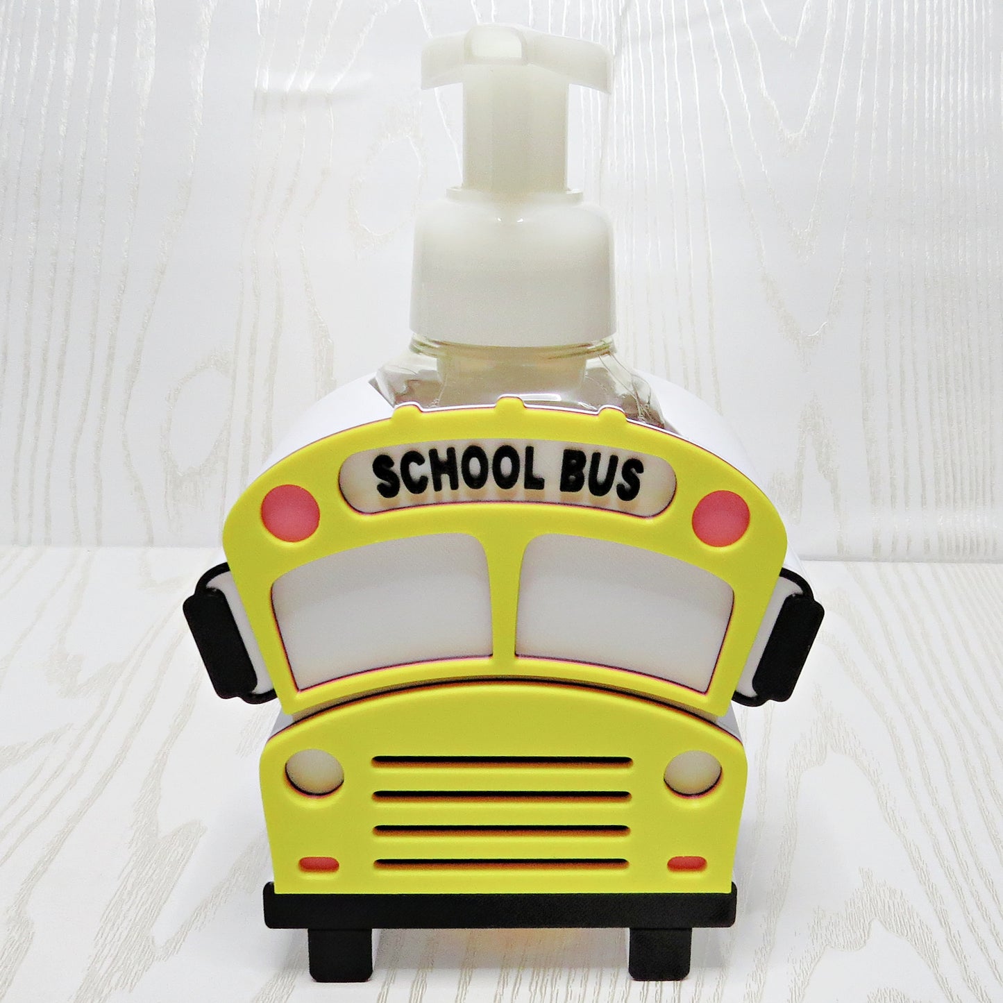 School bus foaming soap holder for bath and body works bottle