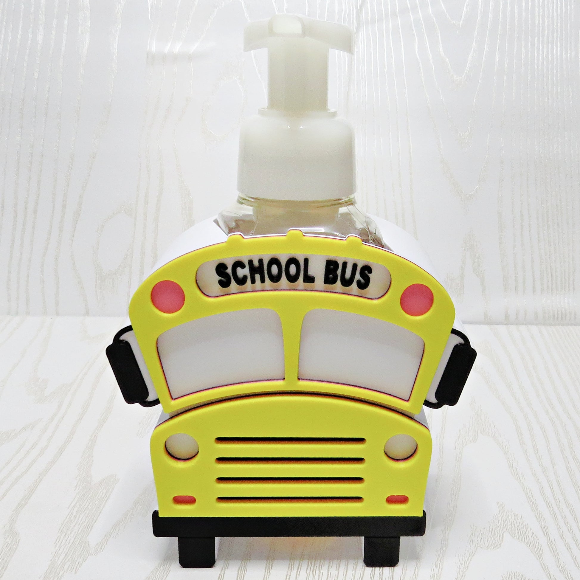 School bus foaming soap holder for bath and body works bottle