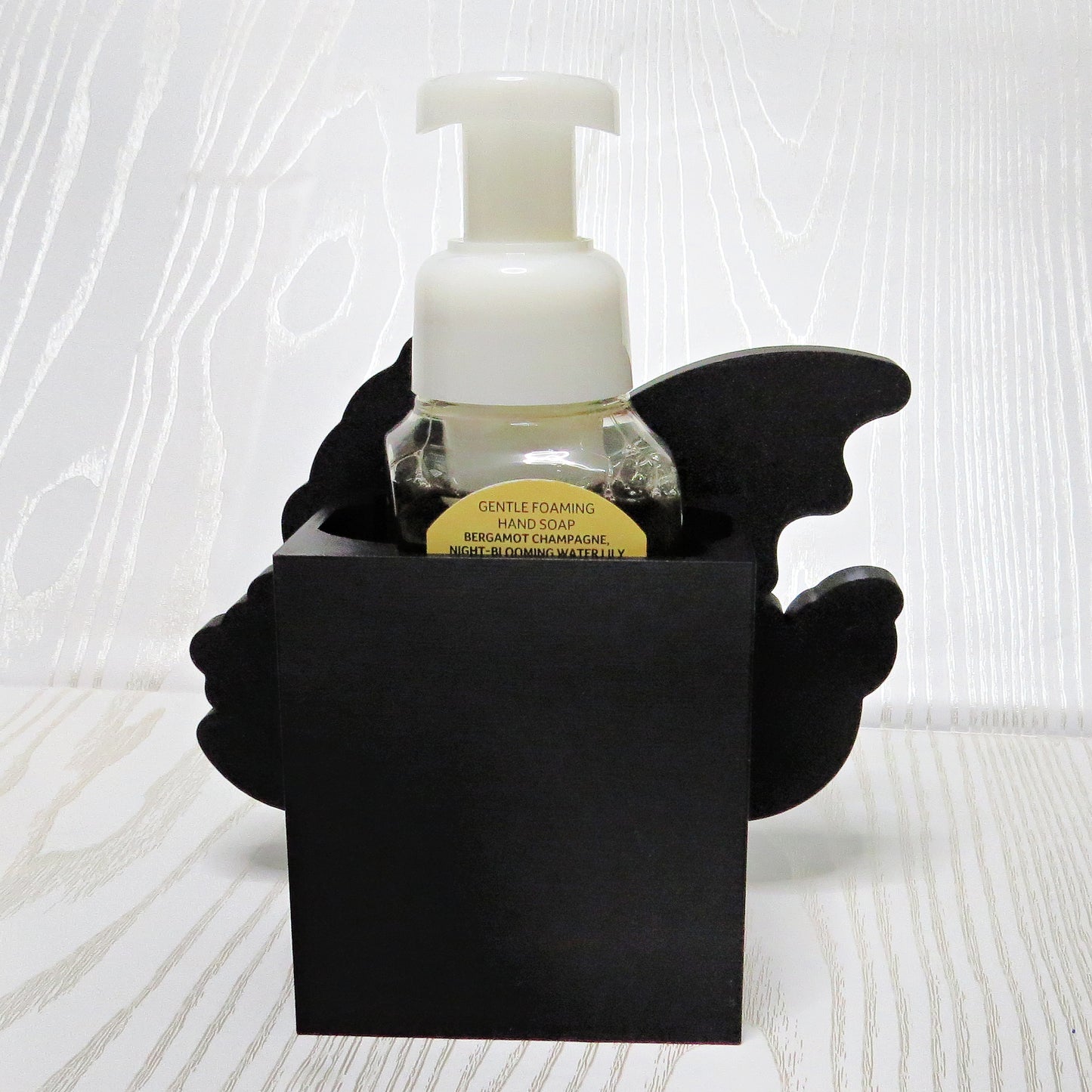 Dragon Foaming Soap Bottle Holder – Cute 3D Printed Blue Baby Dragon with Gold Moon and Stars – Bath and Body Works Foaming Soap Dispenser Stand – Fantasy Celestial Kids Bathroom Bedroom Decor – Dragon Lover Magical Gift