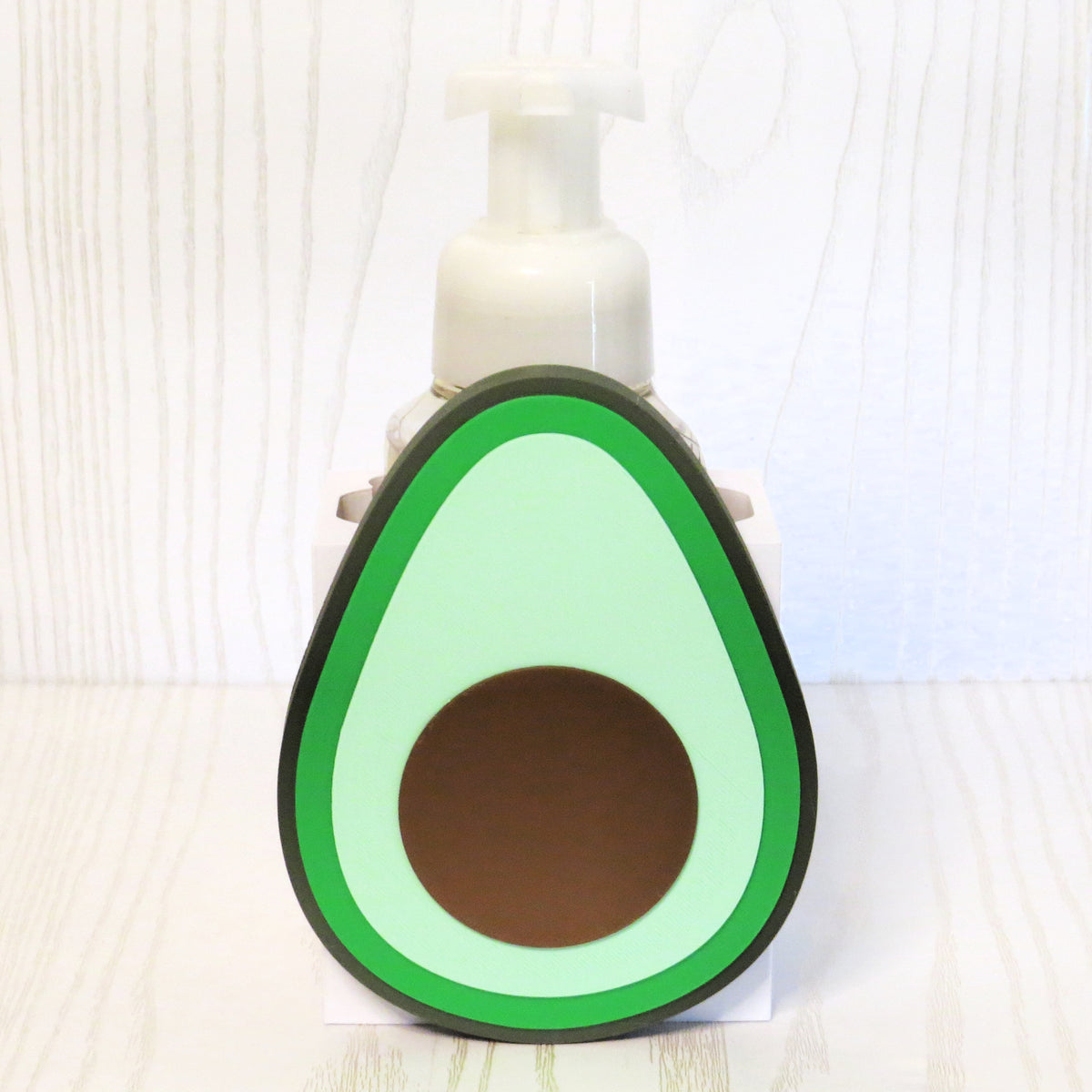 dark-green-bright-green-mint-brown-3d-printed-avocado-cross-section-foaming-soap-holder-kitchen-bathroom-food-themed-decor