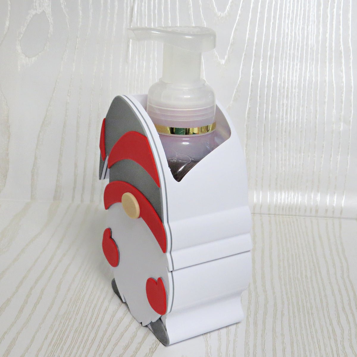 Christmas Gnome Foaming Soap Holder — Holiday Bathroom Decor for BBW Bottles