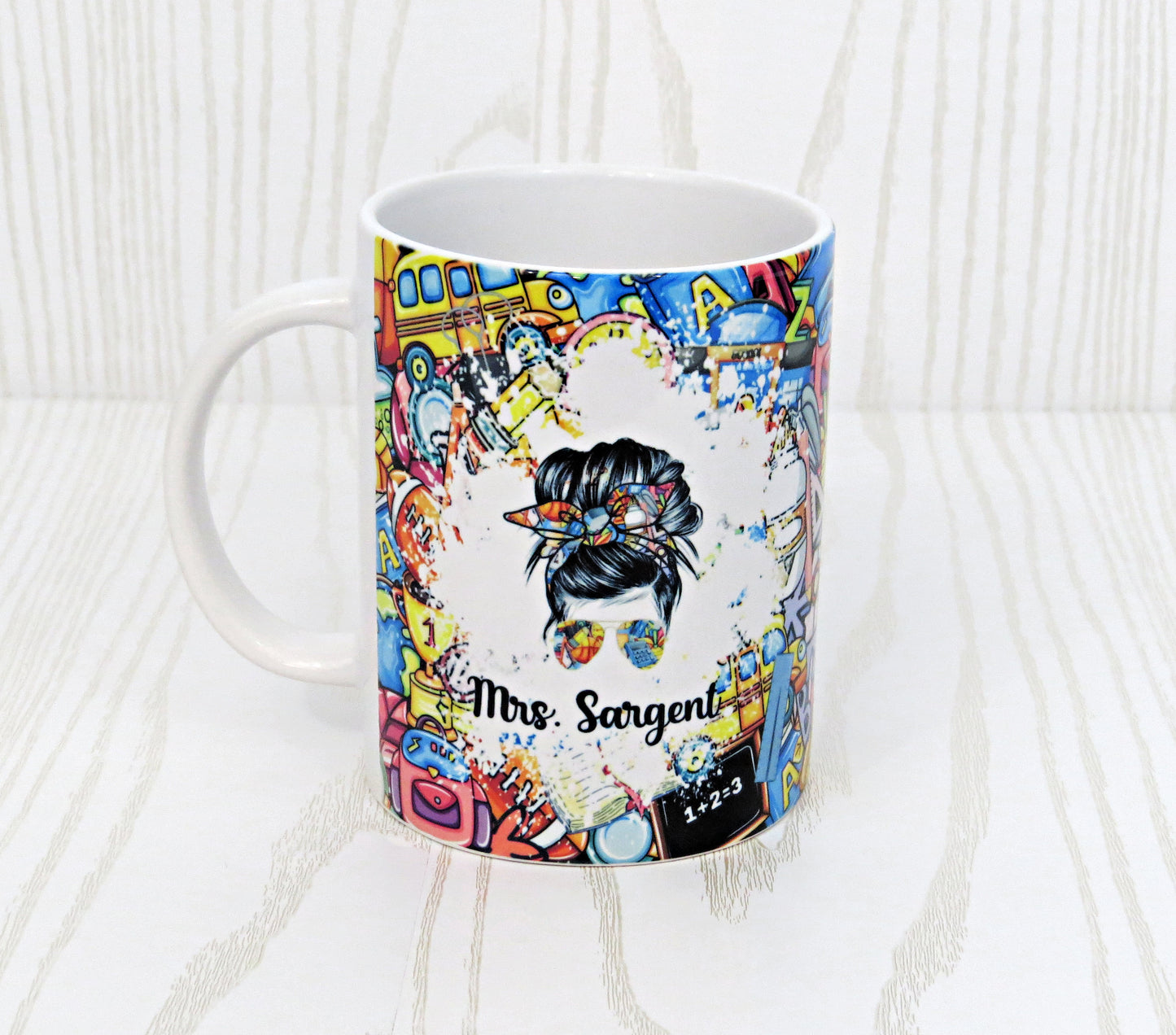 Personalized Teacher Coffee Mug – Colorful Classroom Design