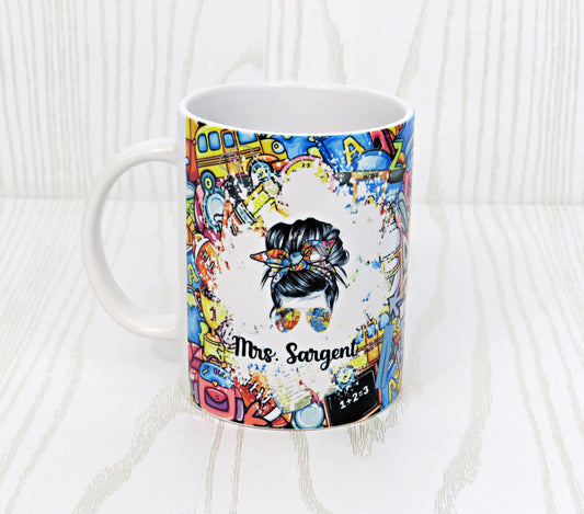 Personalized Teacher Coffee Mug – Colorful Classroom Design