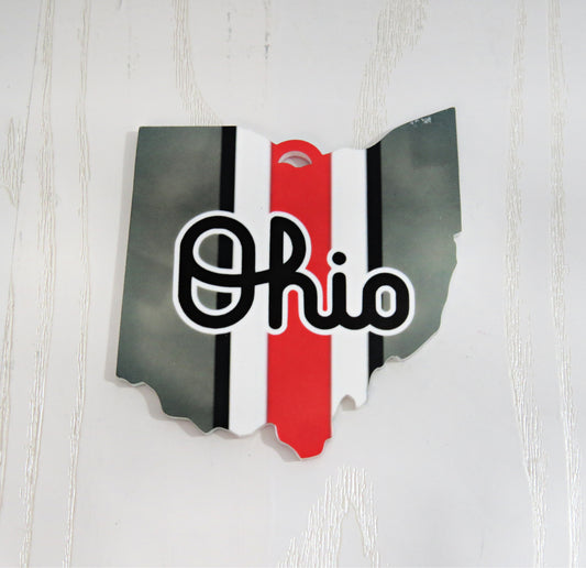 Ohio Themed Christmas Ornament - Football Ornament - Family Christmas Ornament - Boy Girl Kid