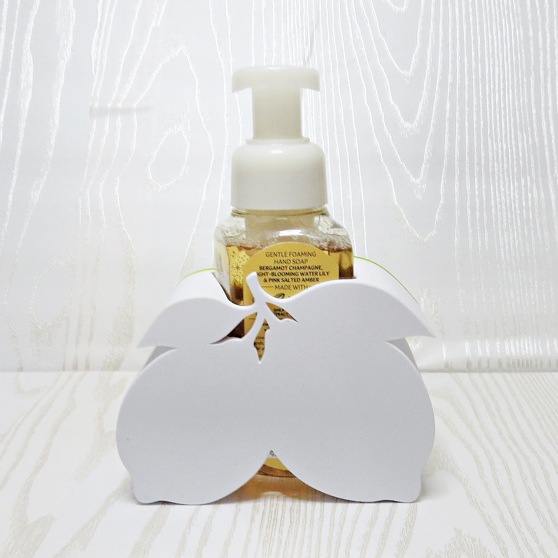 Lemon Foaming Soap Holder - Bright Kitchen Decor - lifestyle with soap bottle inserted