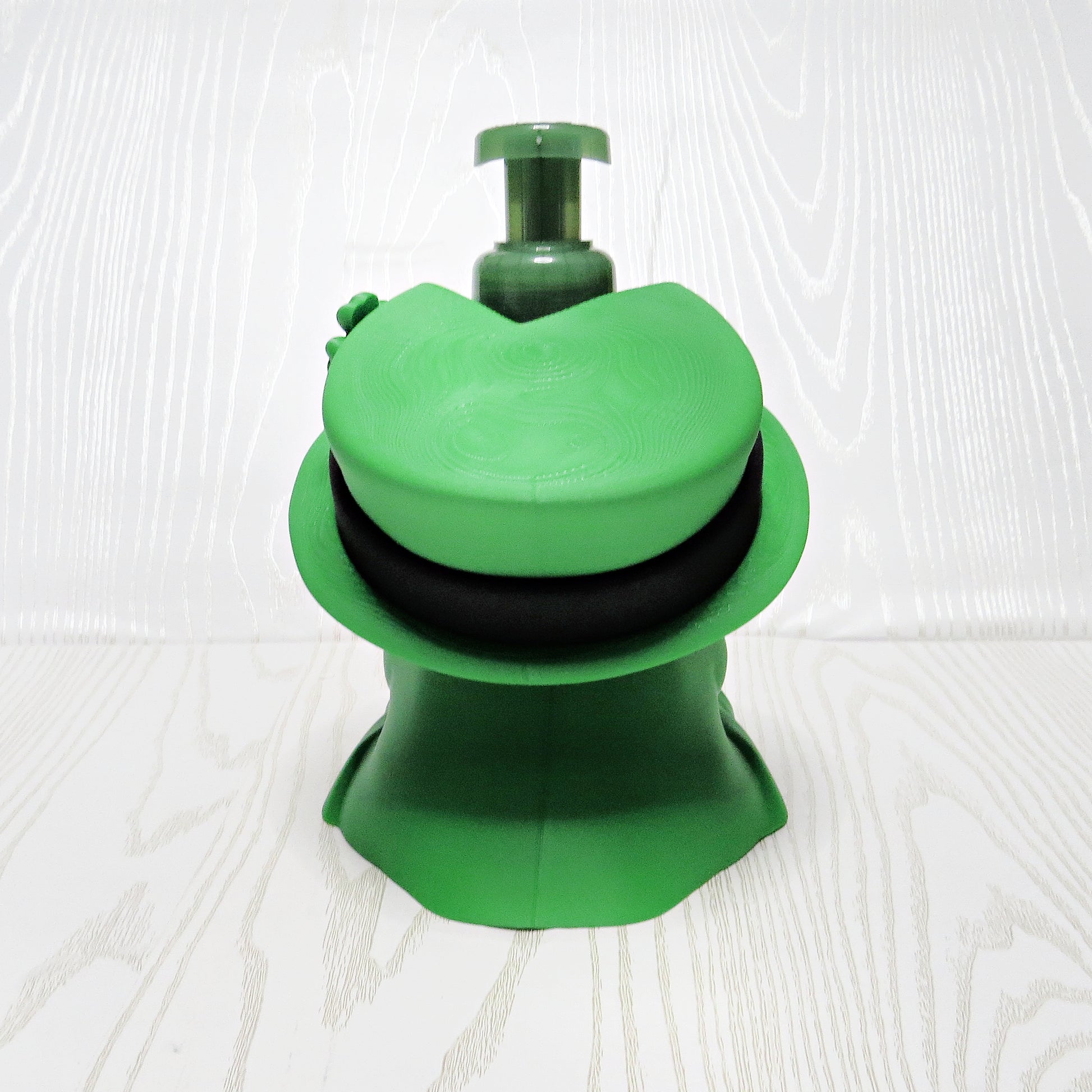 Leprechaun Foaming Soap Holder - Lucky Irish Kitchen & Bathroom Decor - lifestyle with soap bottle inserted