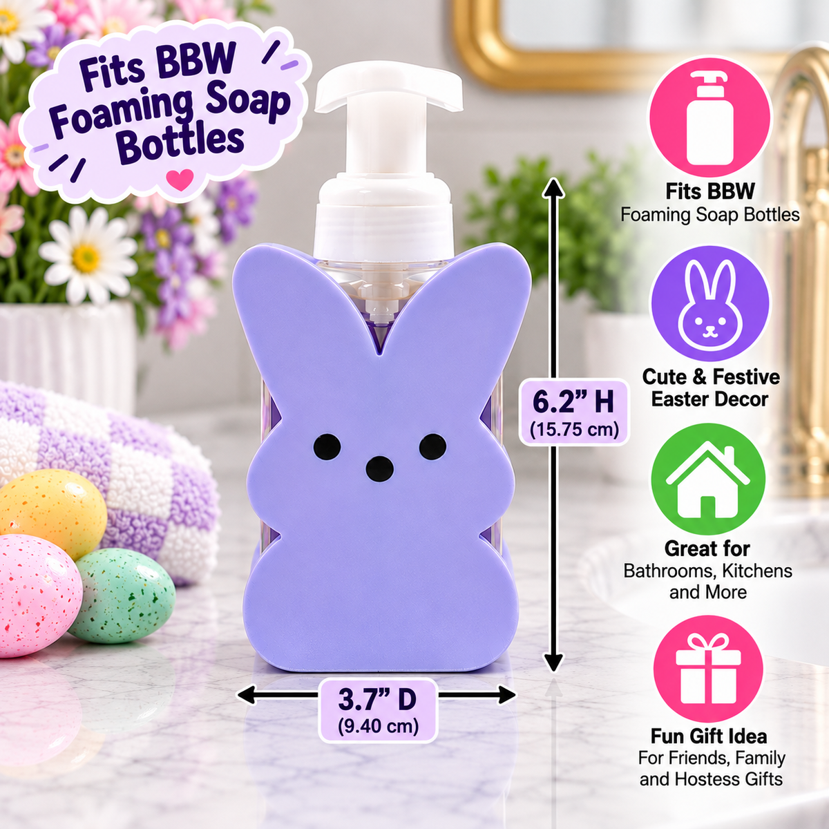 Bunny Foaming Soap Holder | Easter Bathroom Decor