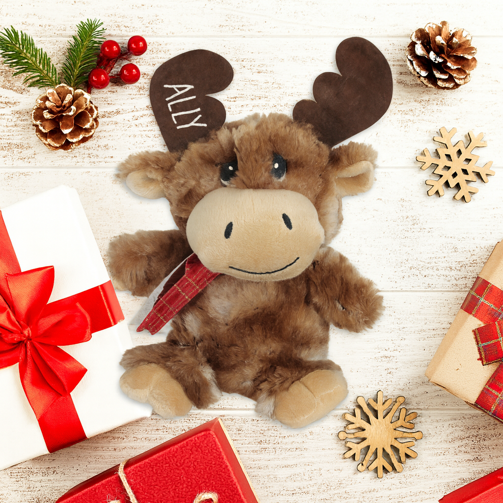 Personalized Chocolate Scented Holiday Moose Plush Toy