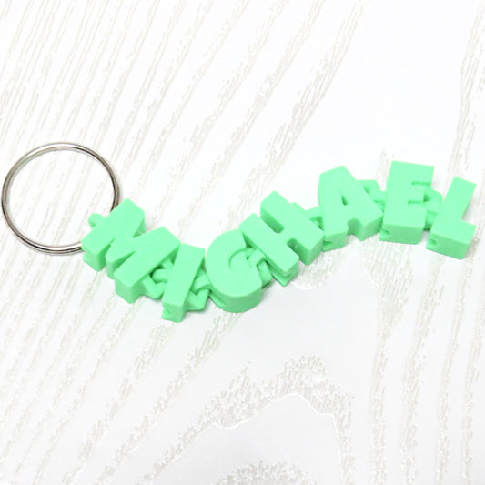 Custom 3D Articulated Name Keychain – Personalized Name Tag for Backpacks, Keys & Sports Bags