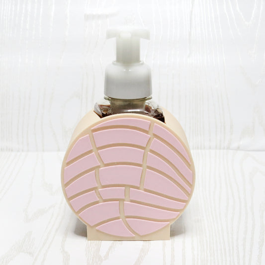 Pink concha foaming soap holder for bath and body works bottle