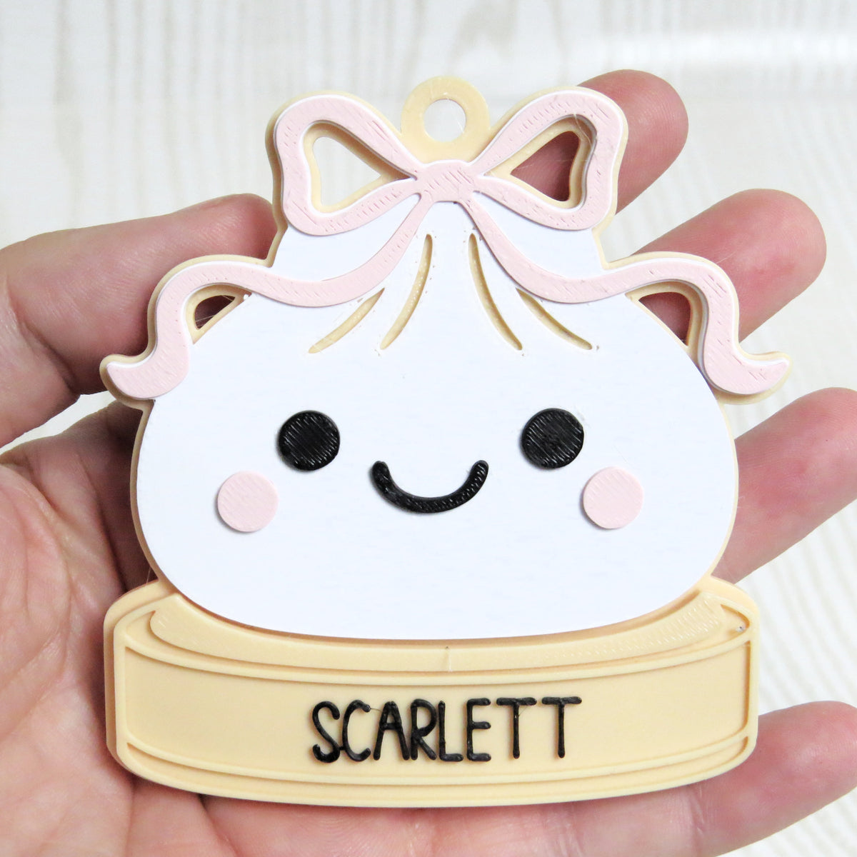 Personalized Dumpling Christmas Ornament — Custom Name Holiday Decoration for Kids or Foodies