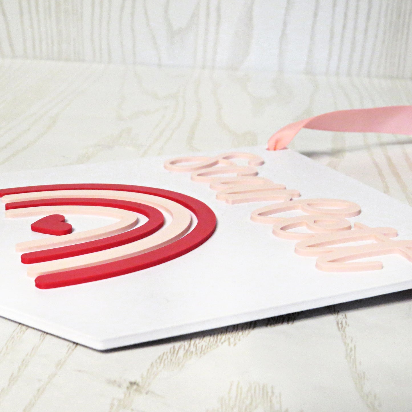 Personalized Rainbow Name Pendant — Custom Wall Hanging Sign for Girls Room or Nursery
