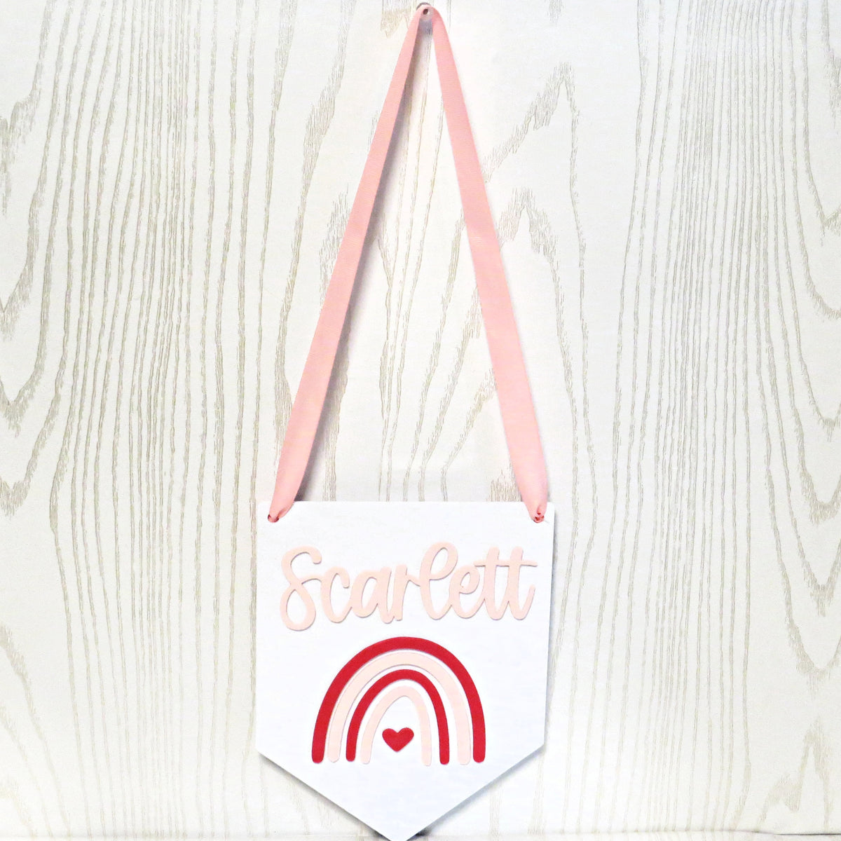 Personalized Rainbow Name Pendant — Custom Wall Hanging Sign for Girls Room or Nursery