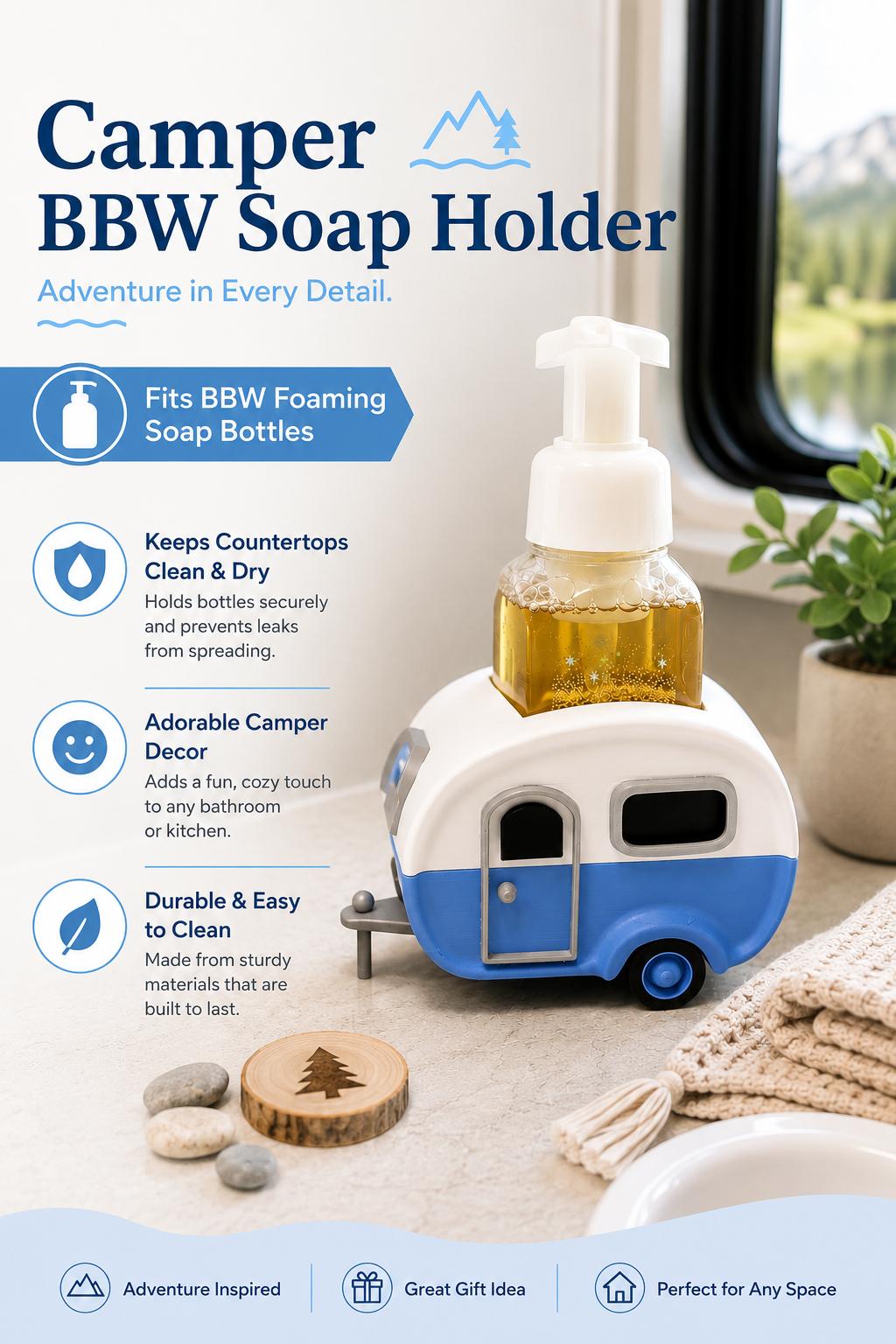 Camper Soap Holder – RV Bathroom Decor & Sink Organizer