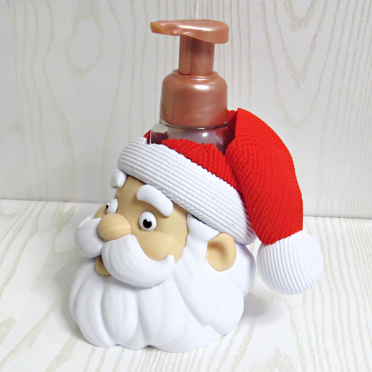 Santa Head Foaming Soap Holder — Bath and Body Works Compatible Christmas Bathroom Decor Stand