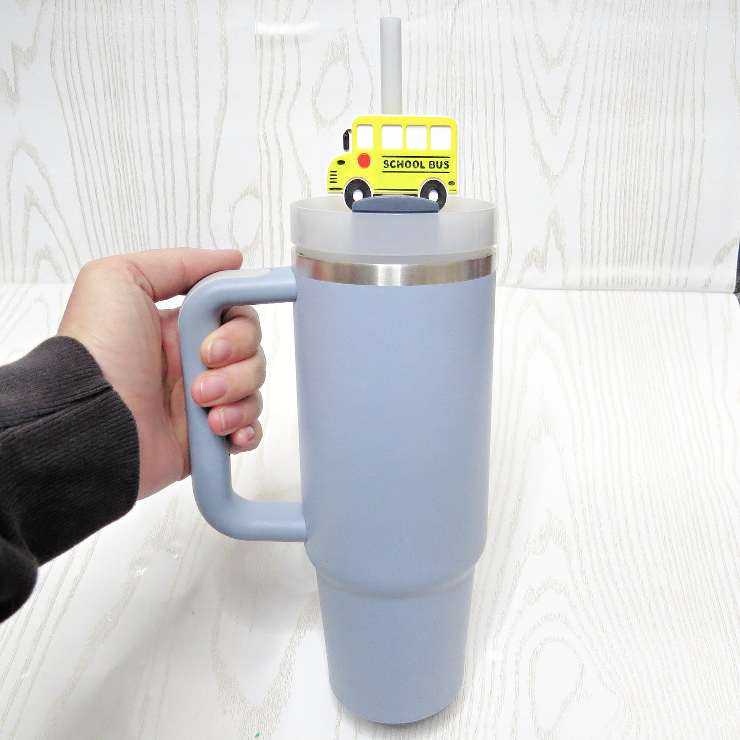 School Bus Straw Topper – Back to School Cup Accessory for Teachers & Students