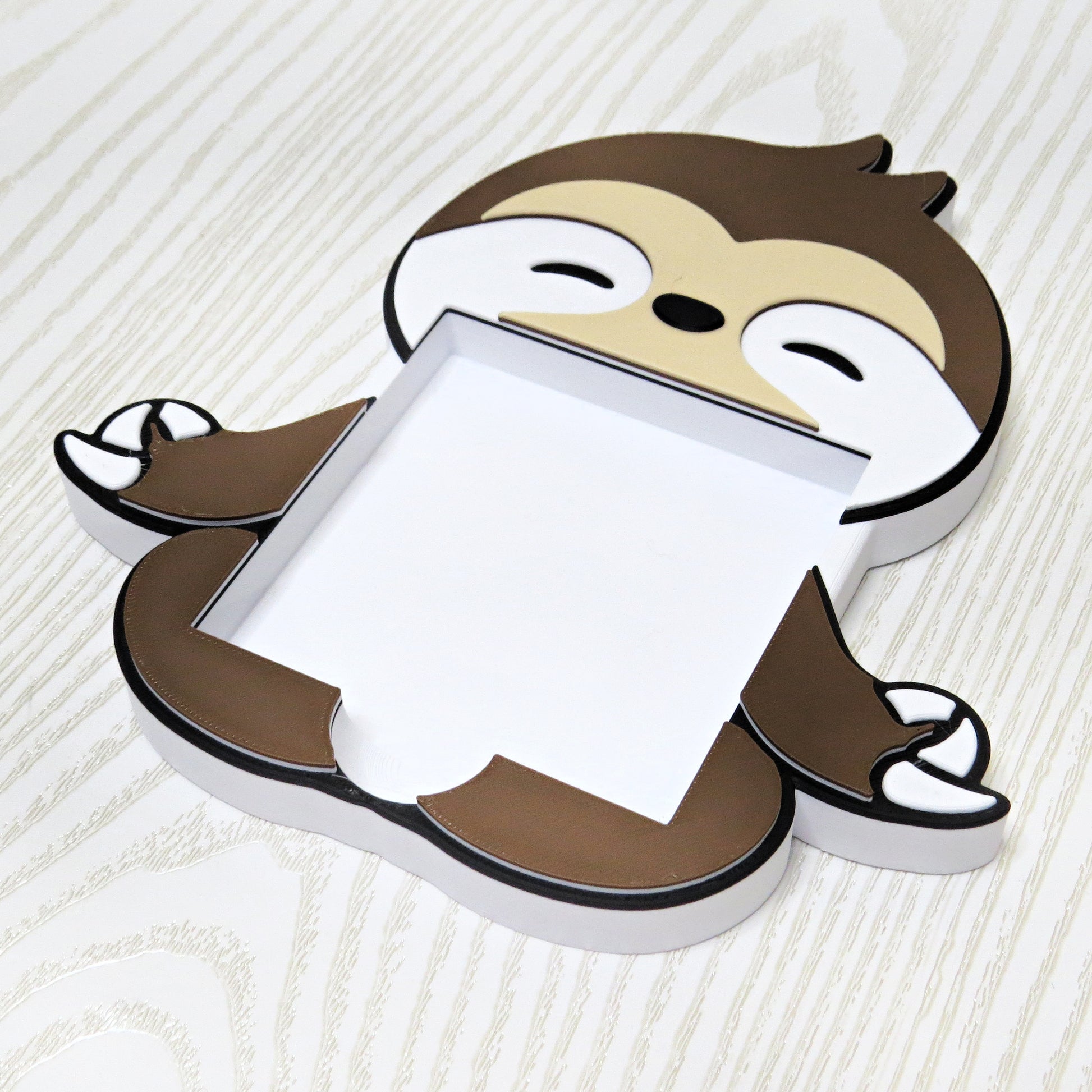 Cute Sloth Sticky Note Holder Desk Organizer - close-up design detail