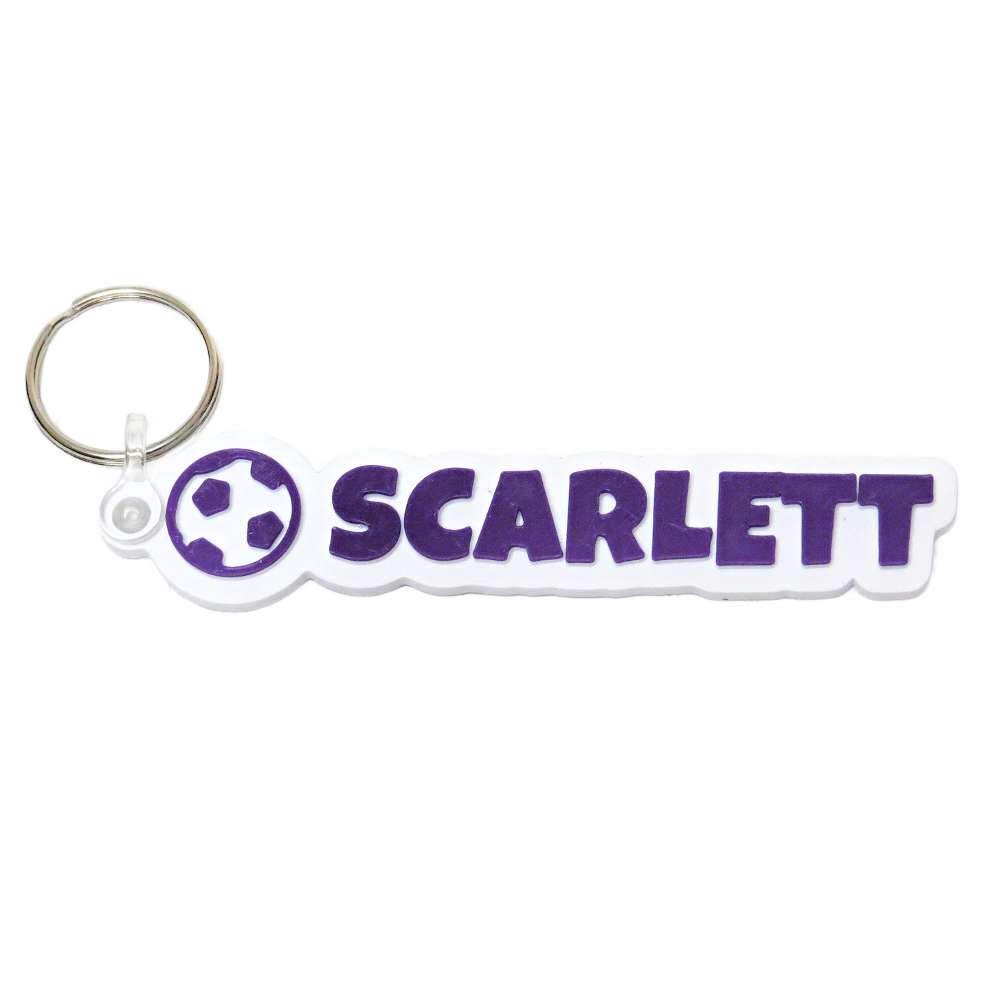Personalized Soccer Keychain Bag Tag - flat lay showing full design