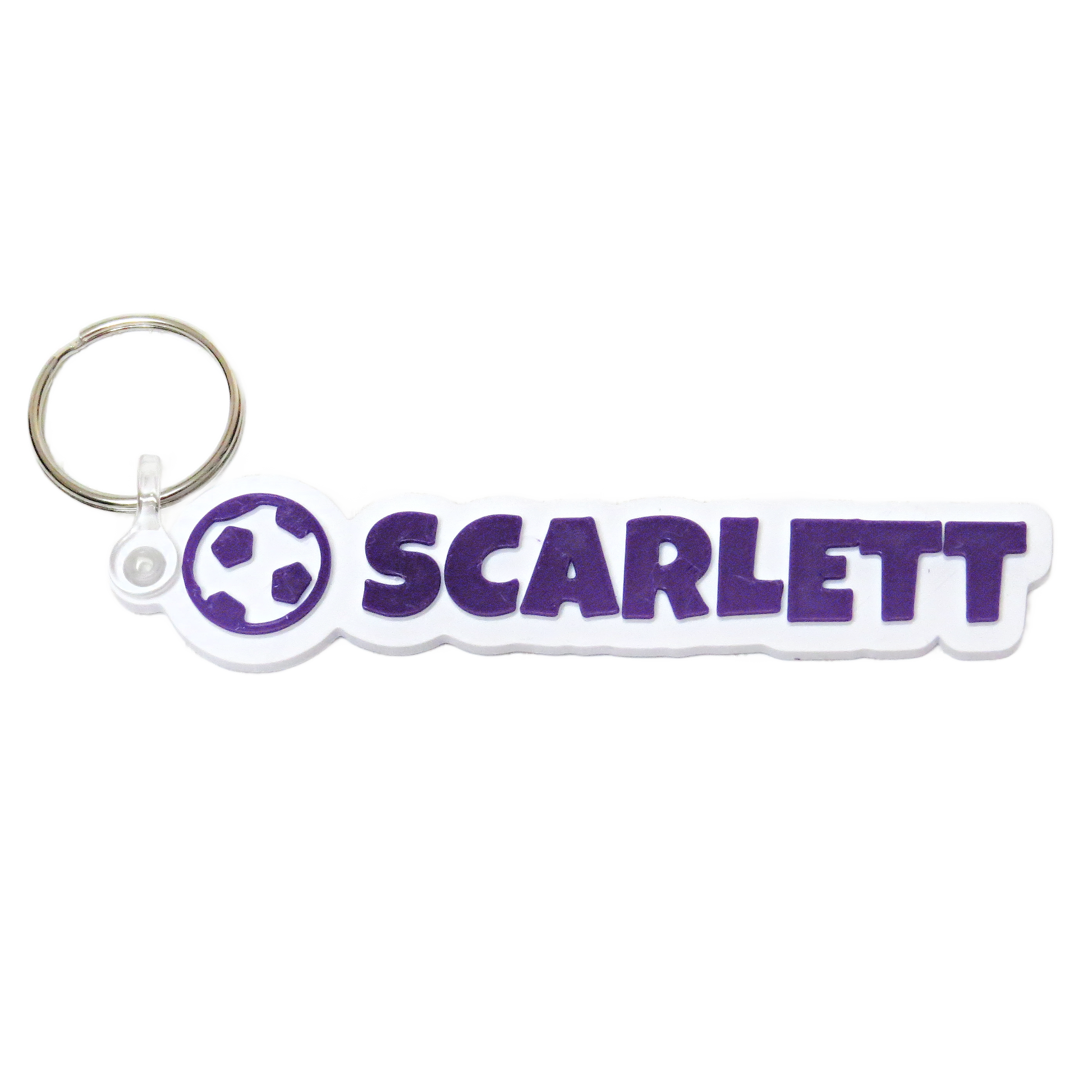 Personalized Soccer Keychain Bag Tag - flat lay showing full design