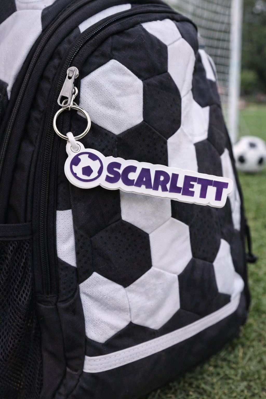 Personalized Soccer Keychain Bag Tag - back side view