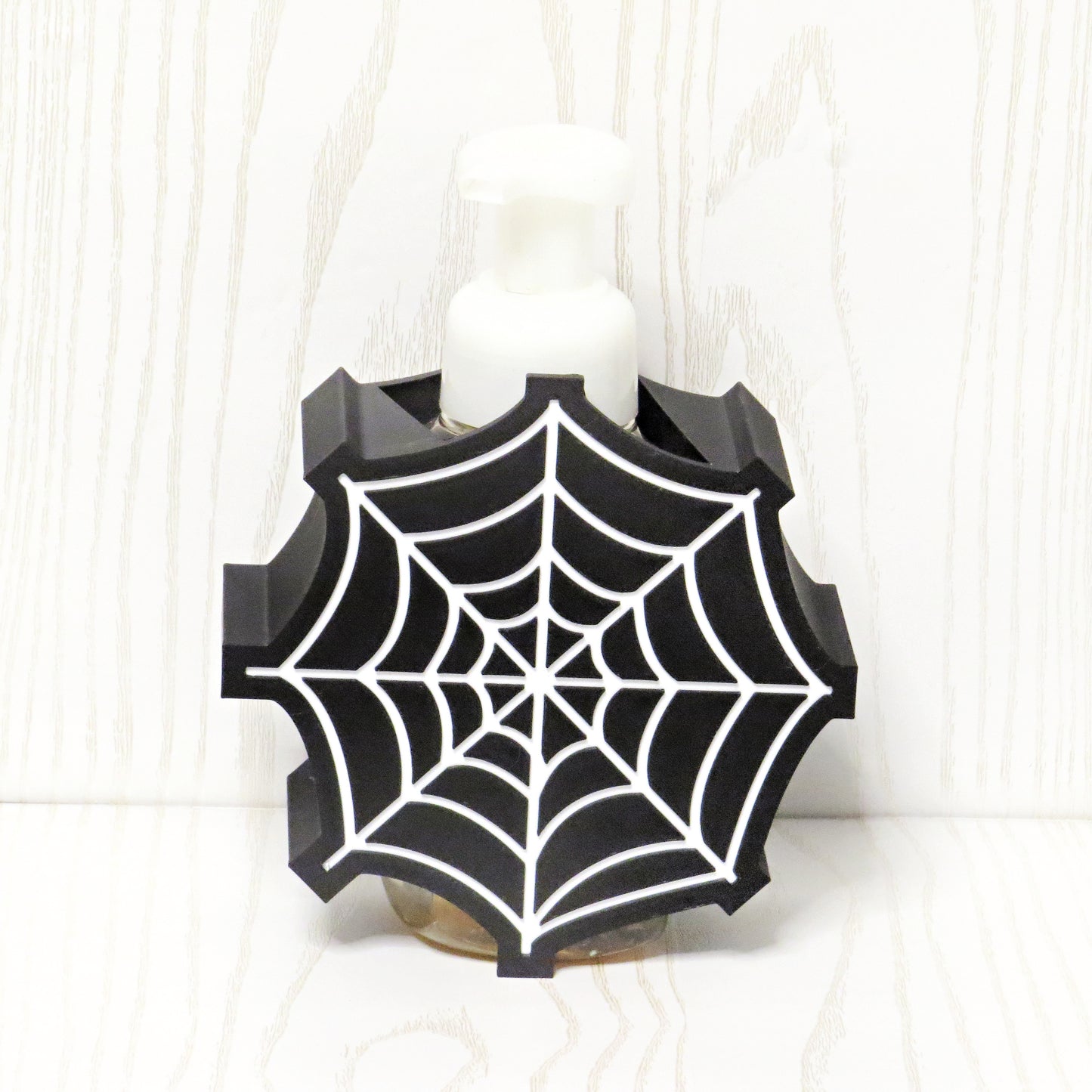 Spider Web Foaming Soap Holder – 3D Printed Halloween Gothic Bathroom Decor – BBW Compatible