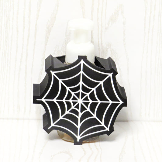 Spider Web Foaming Soap Holder – 3D Printed Halloween Gothic Bathroom Decor – BBW Compatible