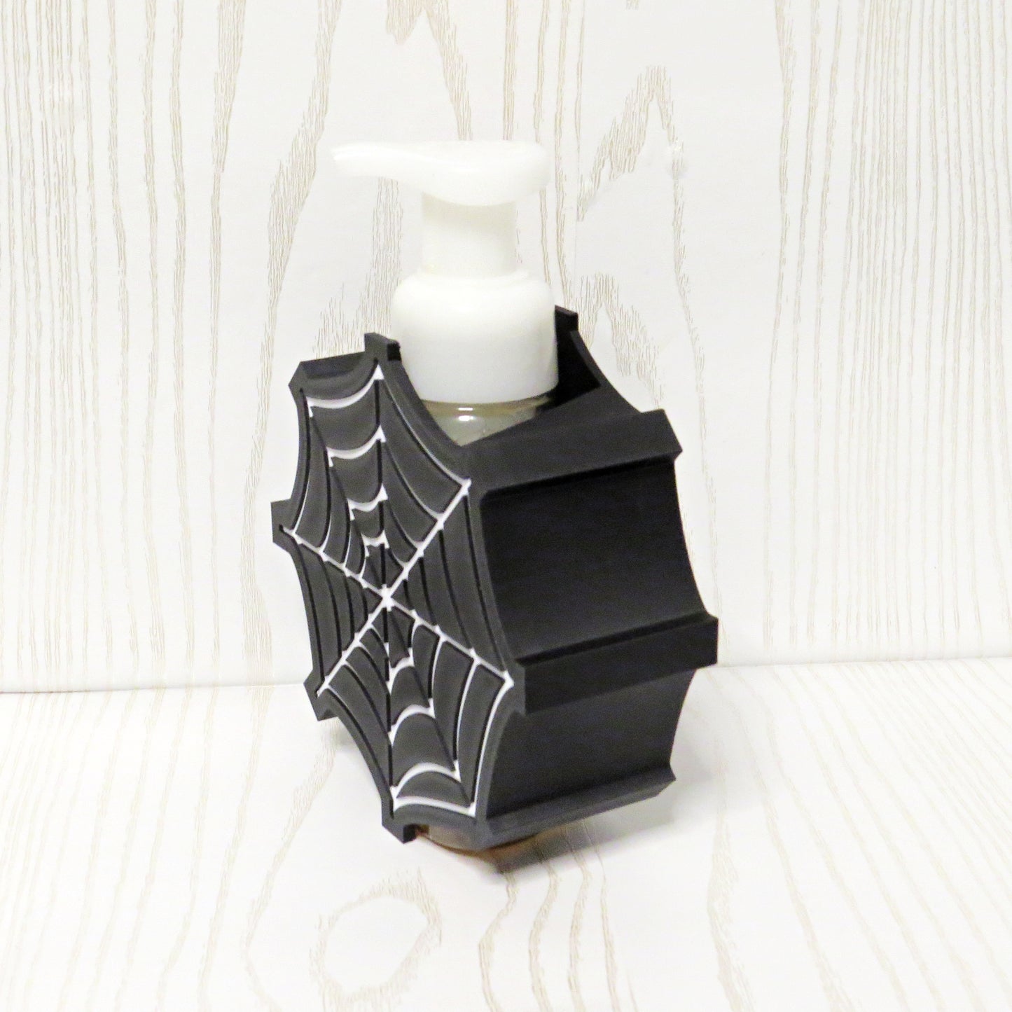 Spider Web Foaming Soap Holder – 3D Printed Halloween Gothic Bathroom Decor – BBW Compatible