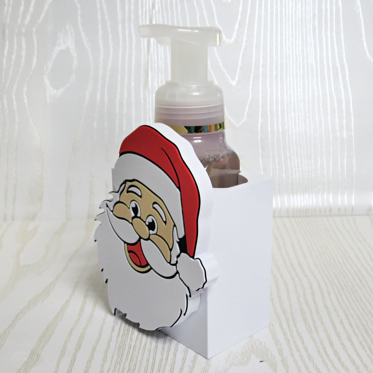Smiling Santa Foaming Soap Holder — Christmas Bathroom Decor for BBW Bottles